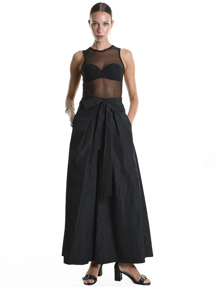 Taffeta Wide-Leg Trousers