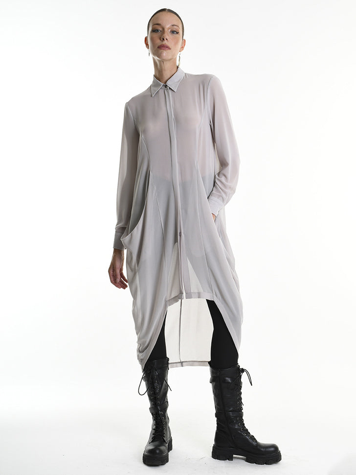Shirt Dress with Oversized Pockets