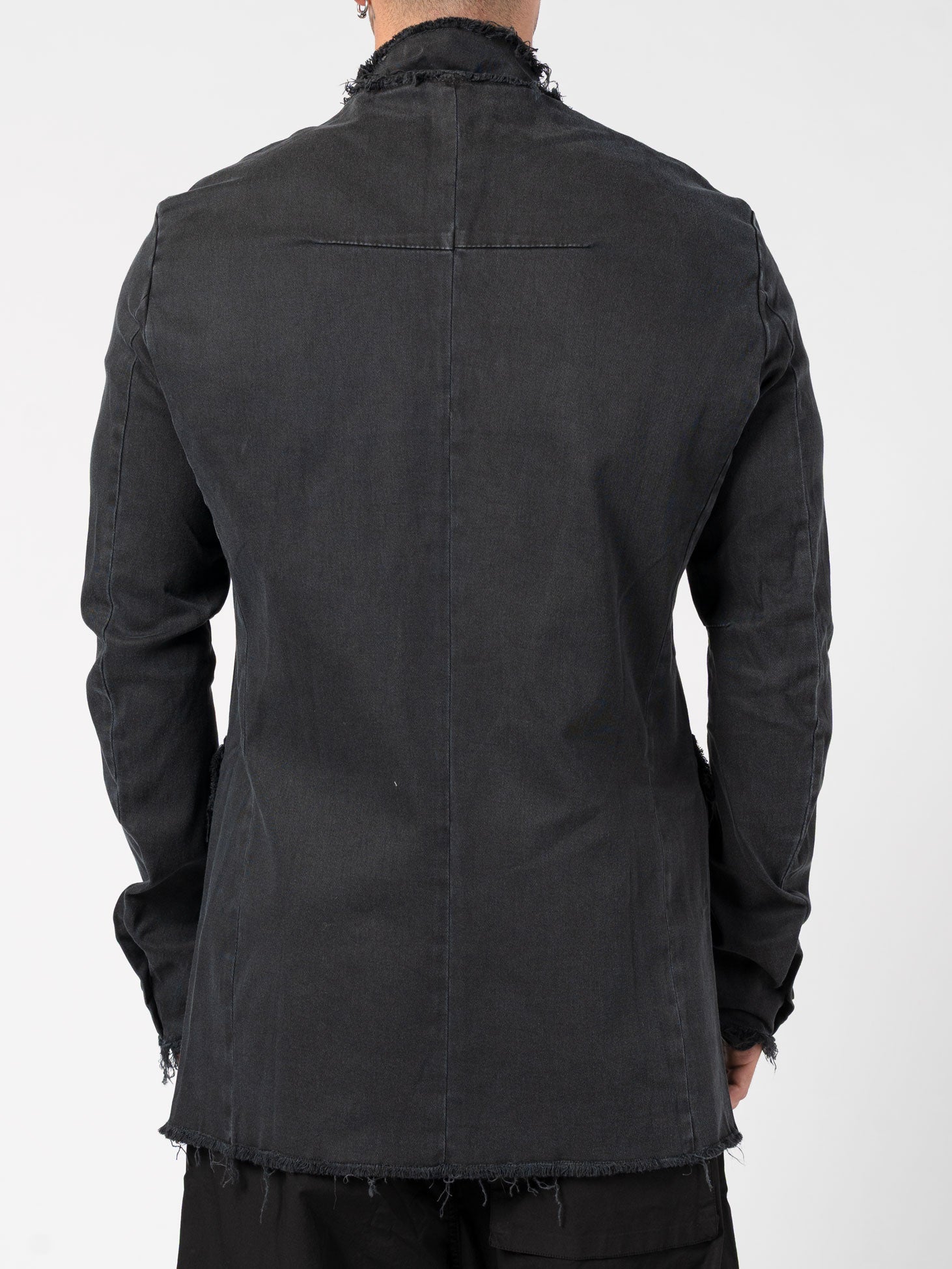 Frayed Edge Cotton Blazer - by AITO