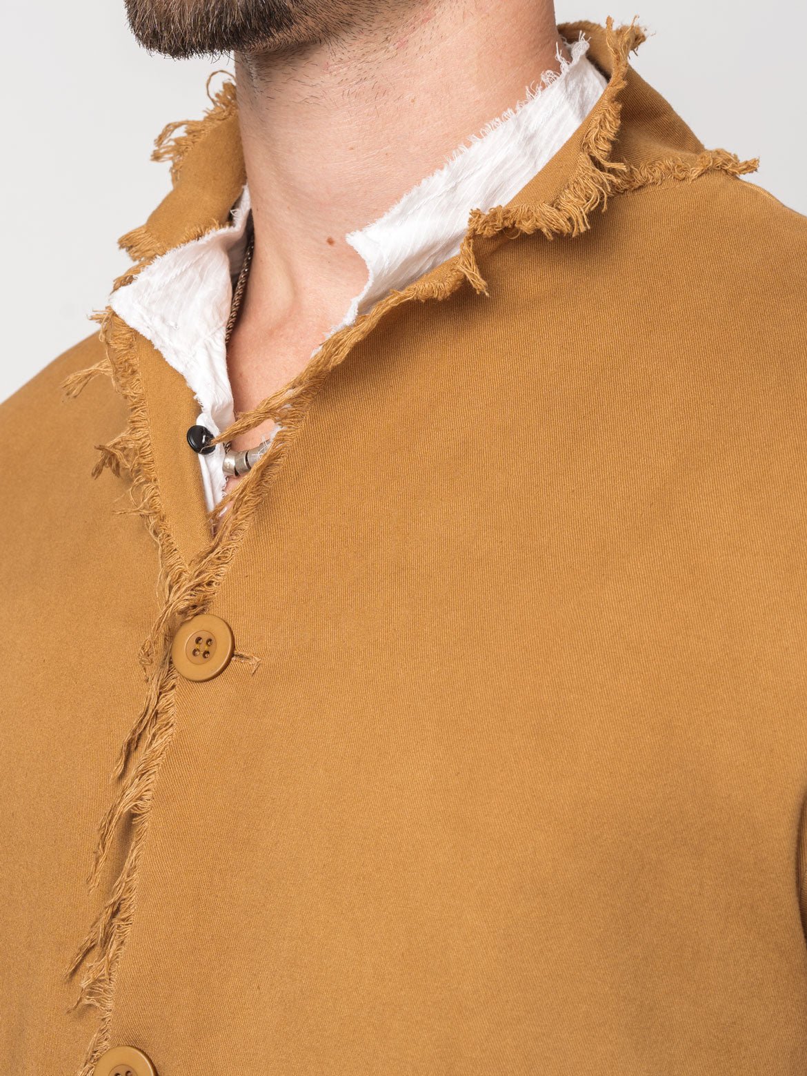 Frayed Edge Cotton Blazer - by AITO