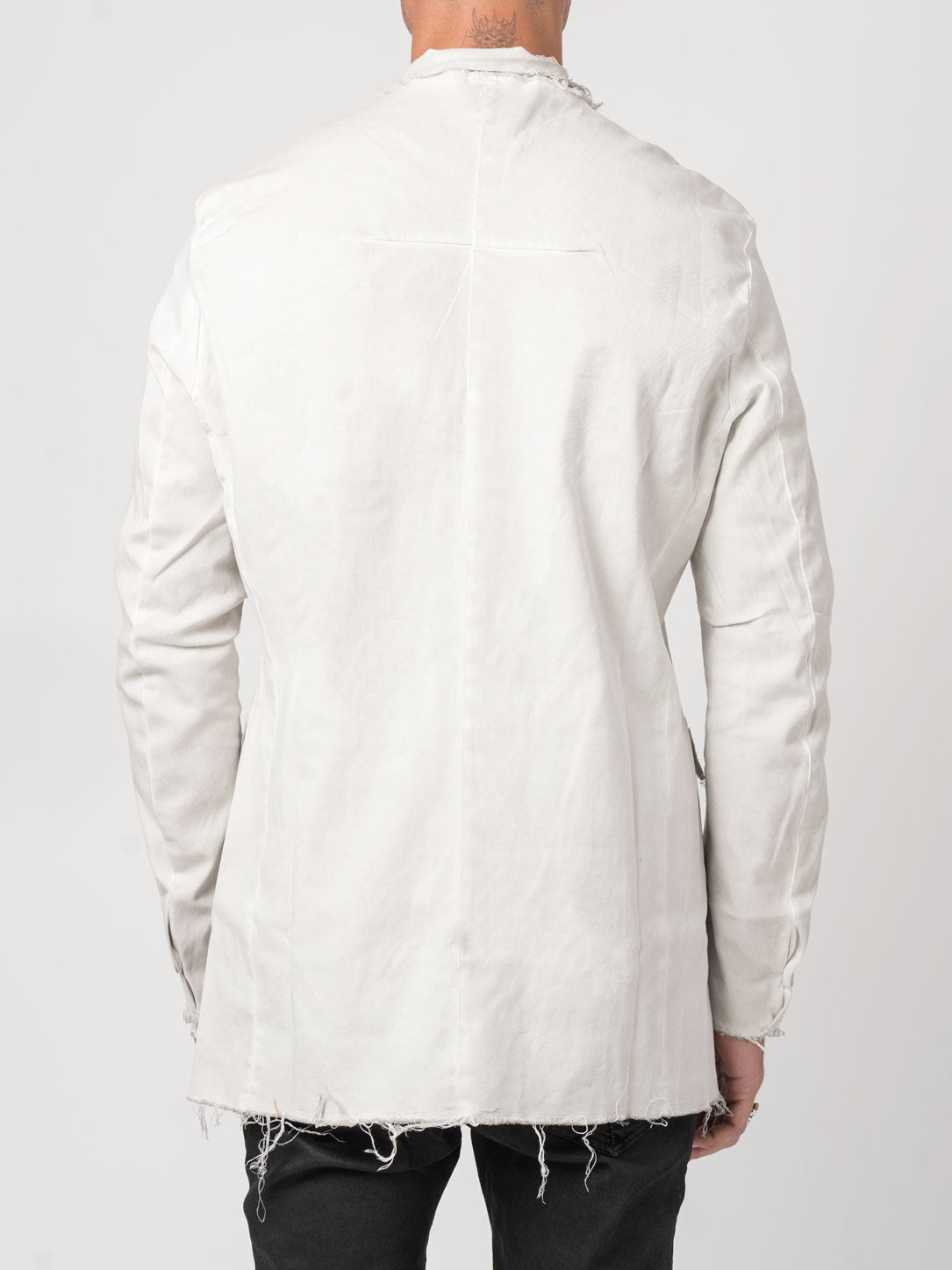 Frayed Edge Cotton Blazer - by AITO