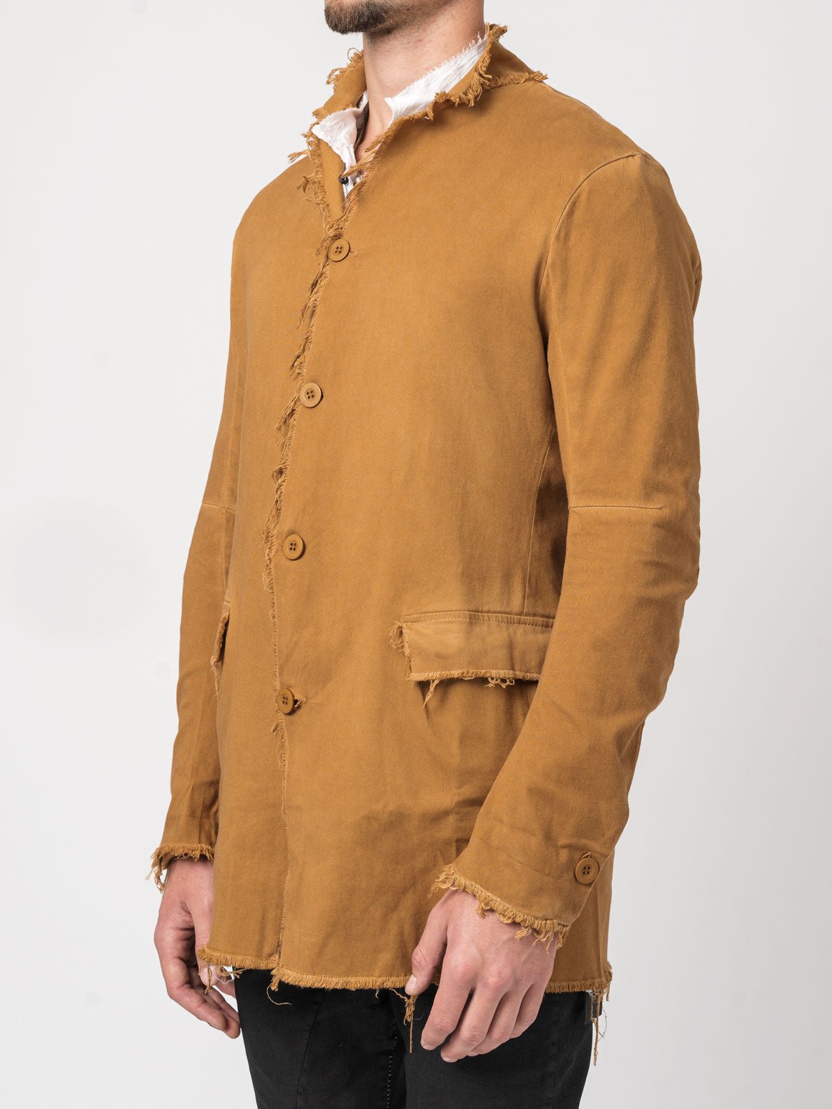 Frayed Edge Cotton Blazer - by AITO