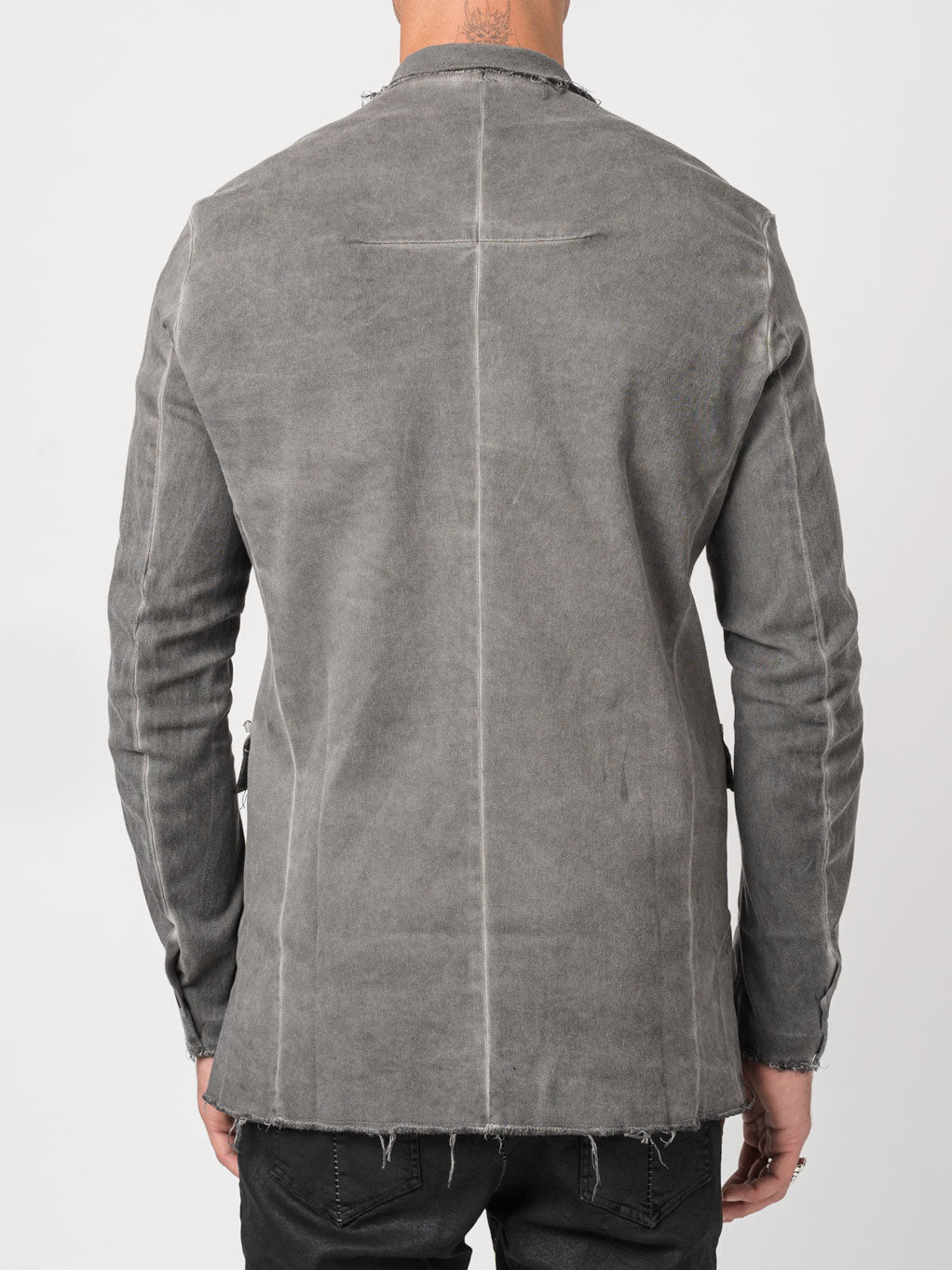 Frayed Edge Cotton Blazer - by AITO