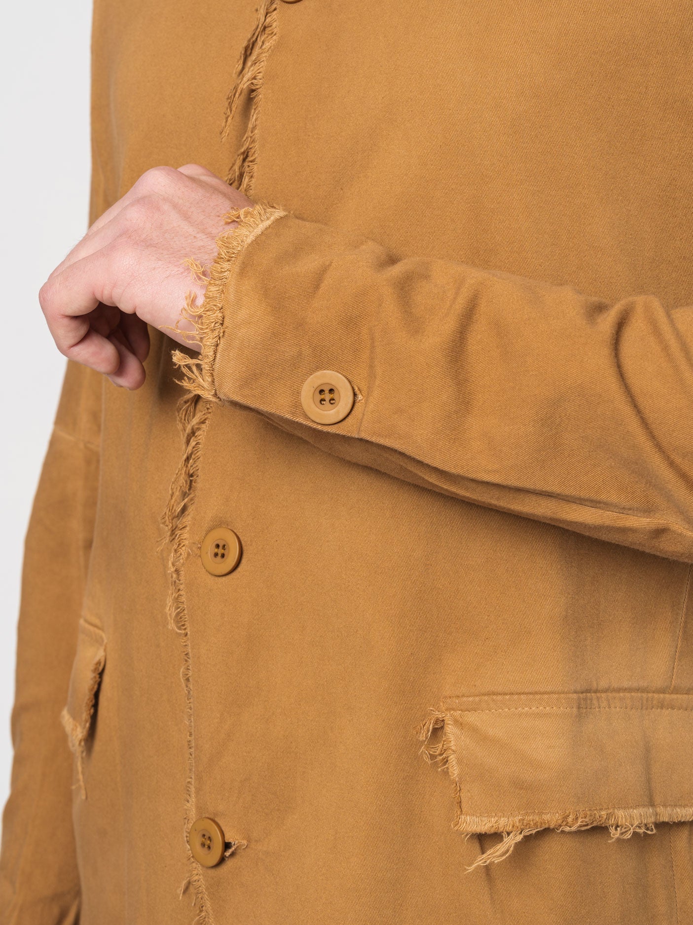 Frayed Edge Cotton Blazer - by AITO