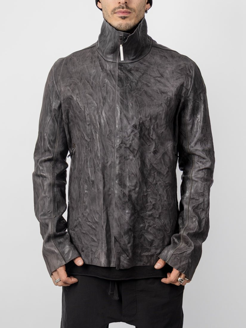 Garment - Dyed Lambskin Spine Jacket - by ISAAC SELLAM