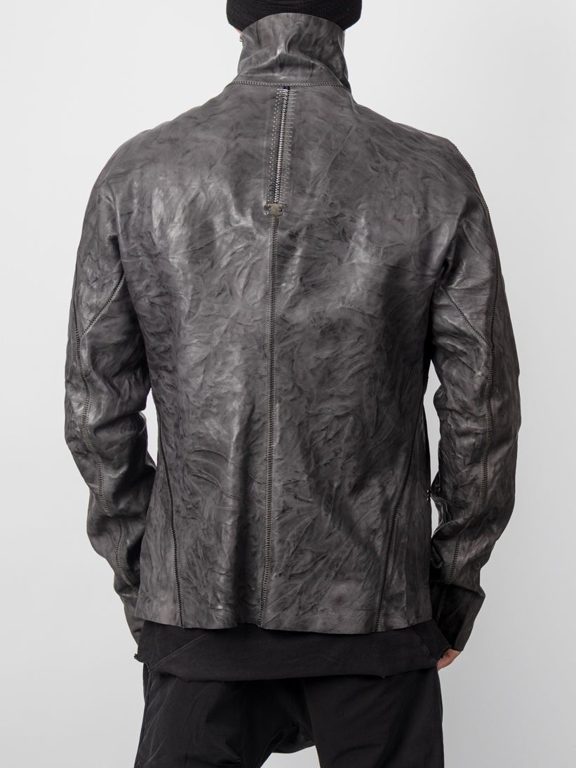 Garment - Dyed Lambskin Spine Jacket - by ISAAC SELLAM