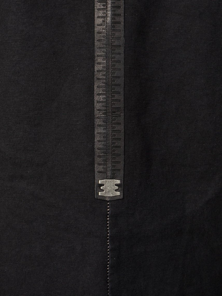 Garment - Washed Cotton Jacket with Leather Spine - by ISAAC SELLAM