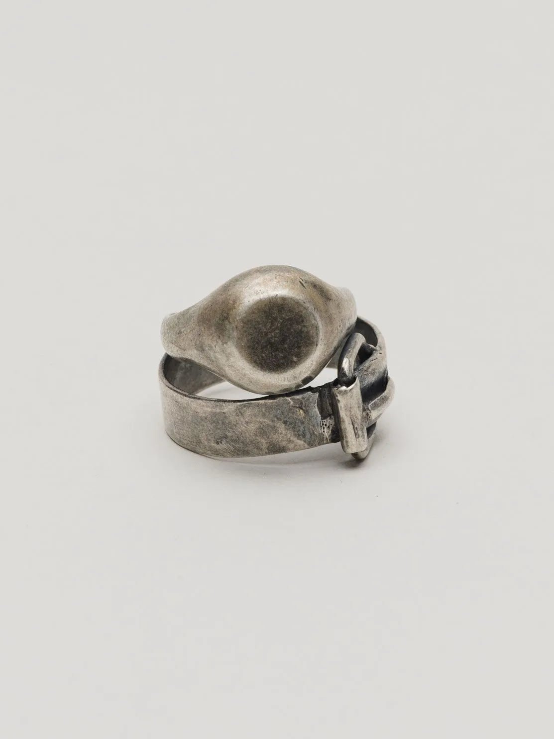 Goti Double Signet Silver Ring - by GOTI
