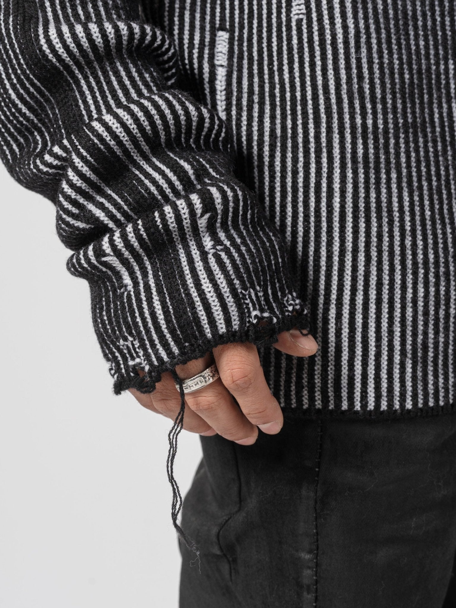 Heavy Wool Two - Tone Textured Knit - by MD75