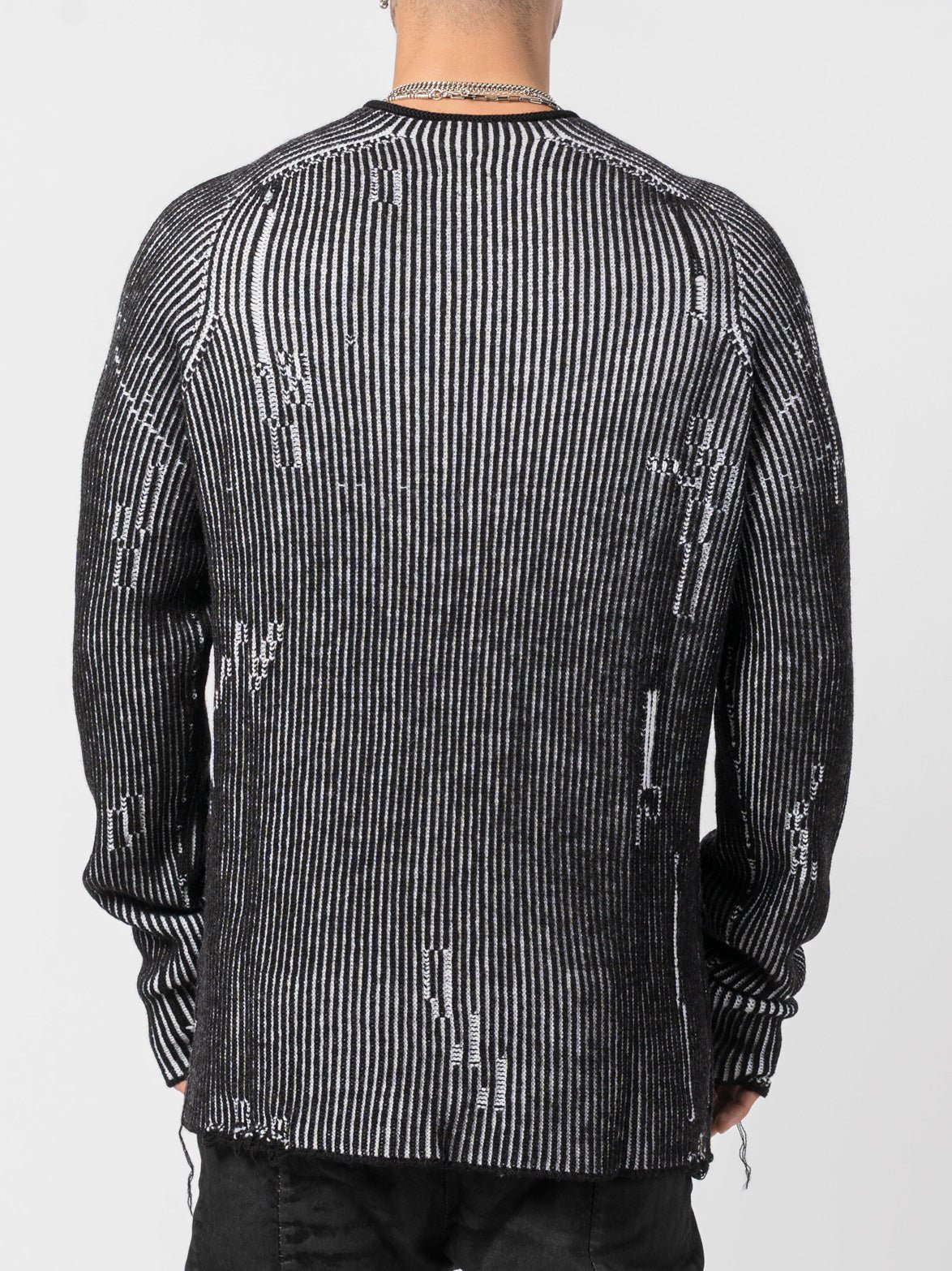 Heavy Wool Two - Tone Textured Knit - by MD75