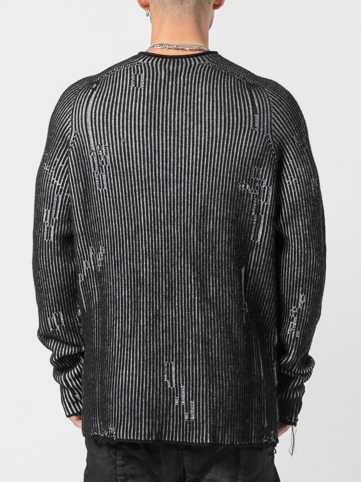 Heavy Wool Two - Tone Textured Knit - by MD75