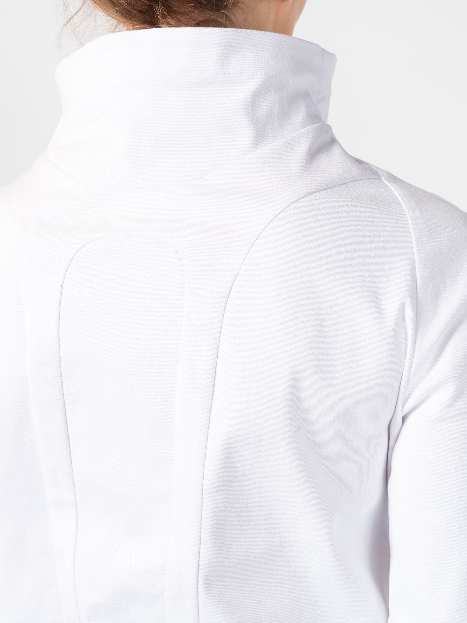 High - Neck Asymmetric Paneled Jacket - by 139DEC