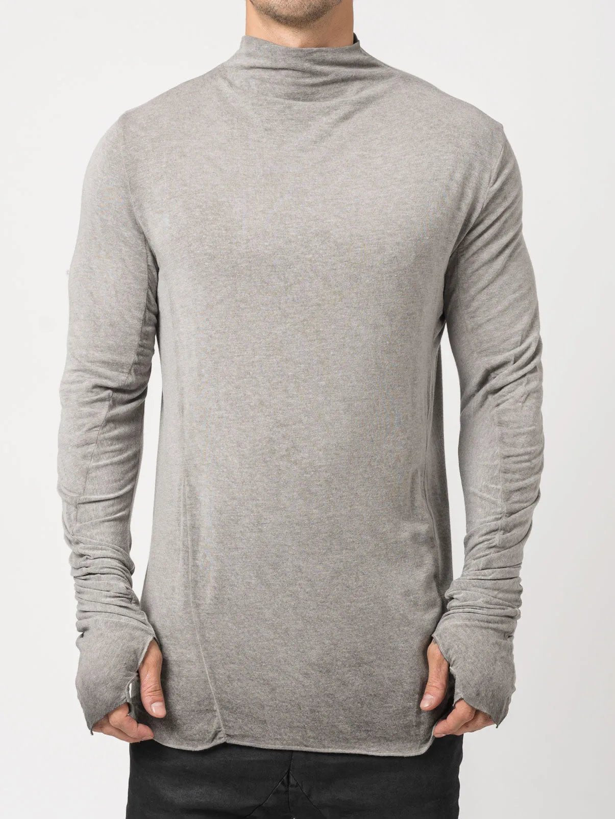 High - Neck Modal - Cashmere Blend T-Shirt - by MD75