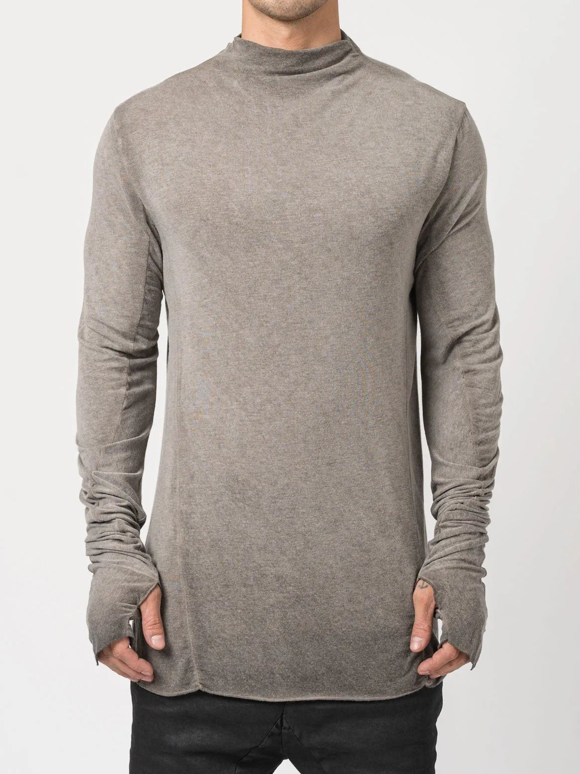 High - Neck Modal - Cashmere Blend T-Shirt - by MD75