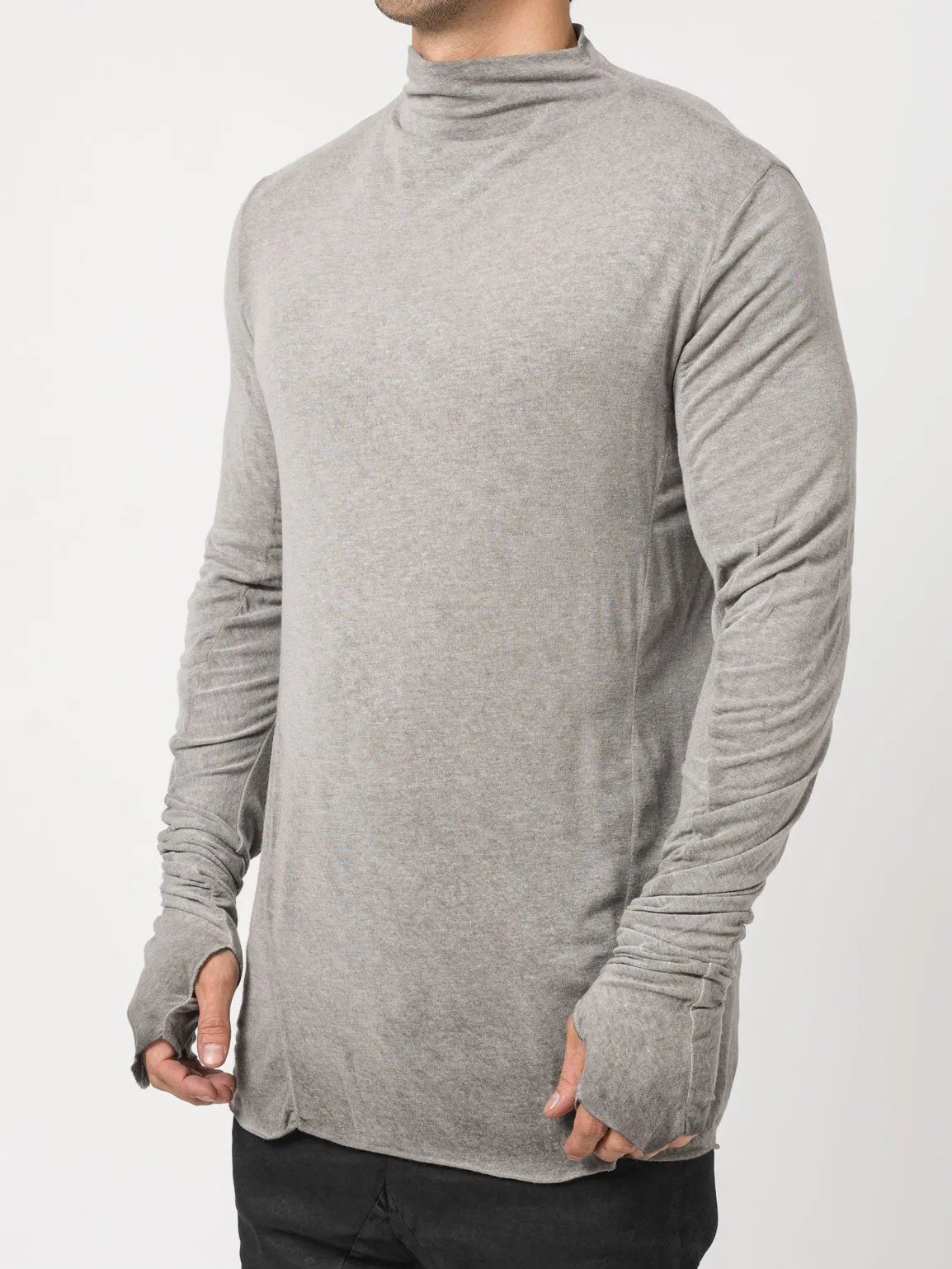 High - Neck Modal - Cashmere Blend T-Shirt - by MD75
