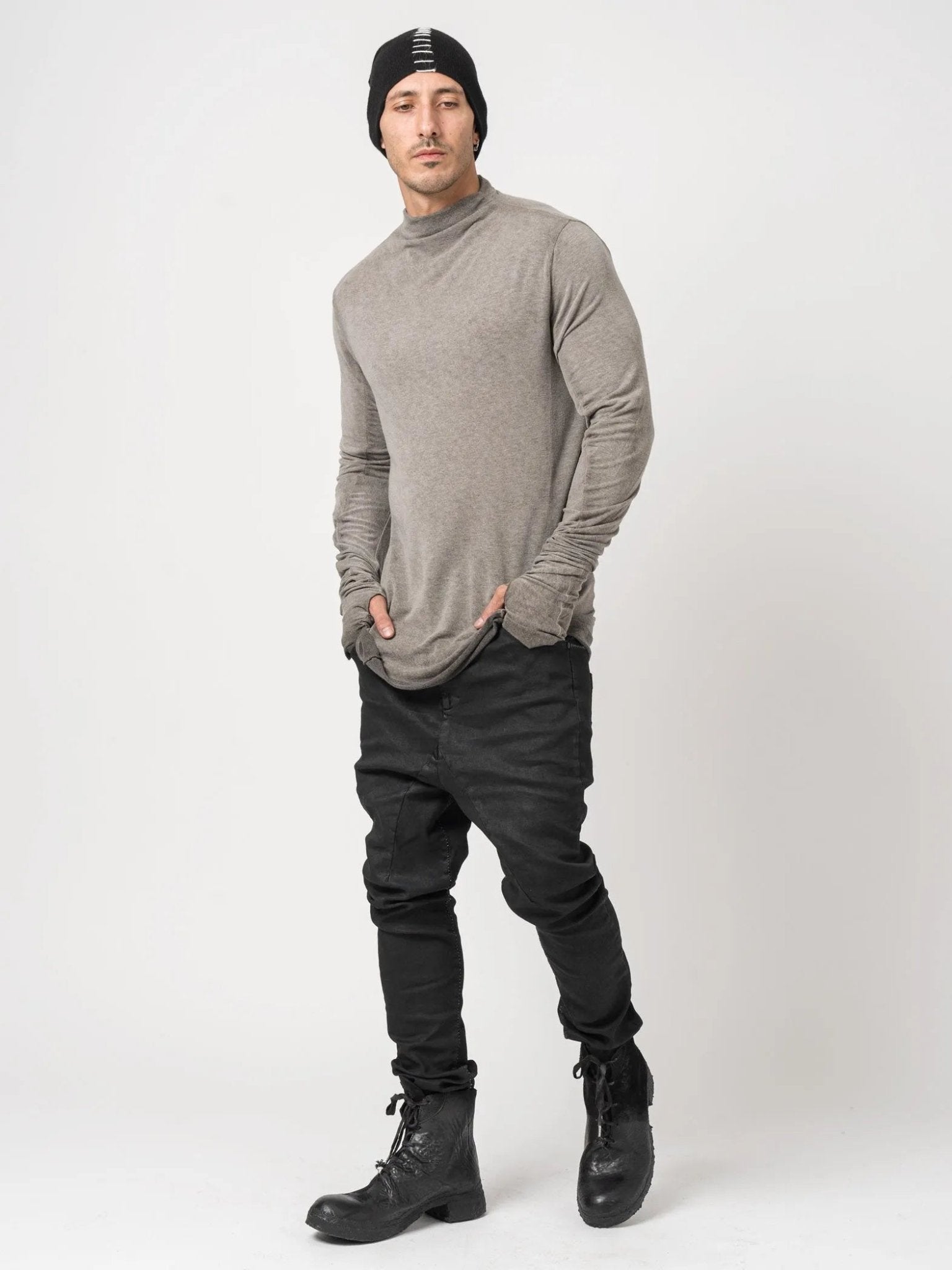 High - Neck Modal - Cashmere Blend T-Shirt - by MD75