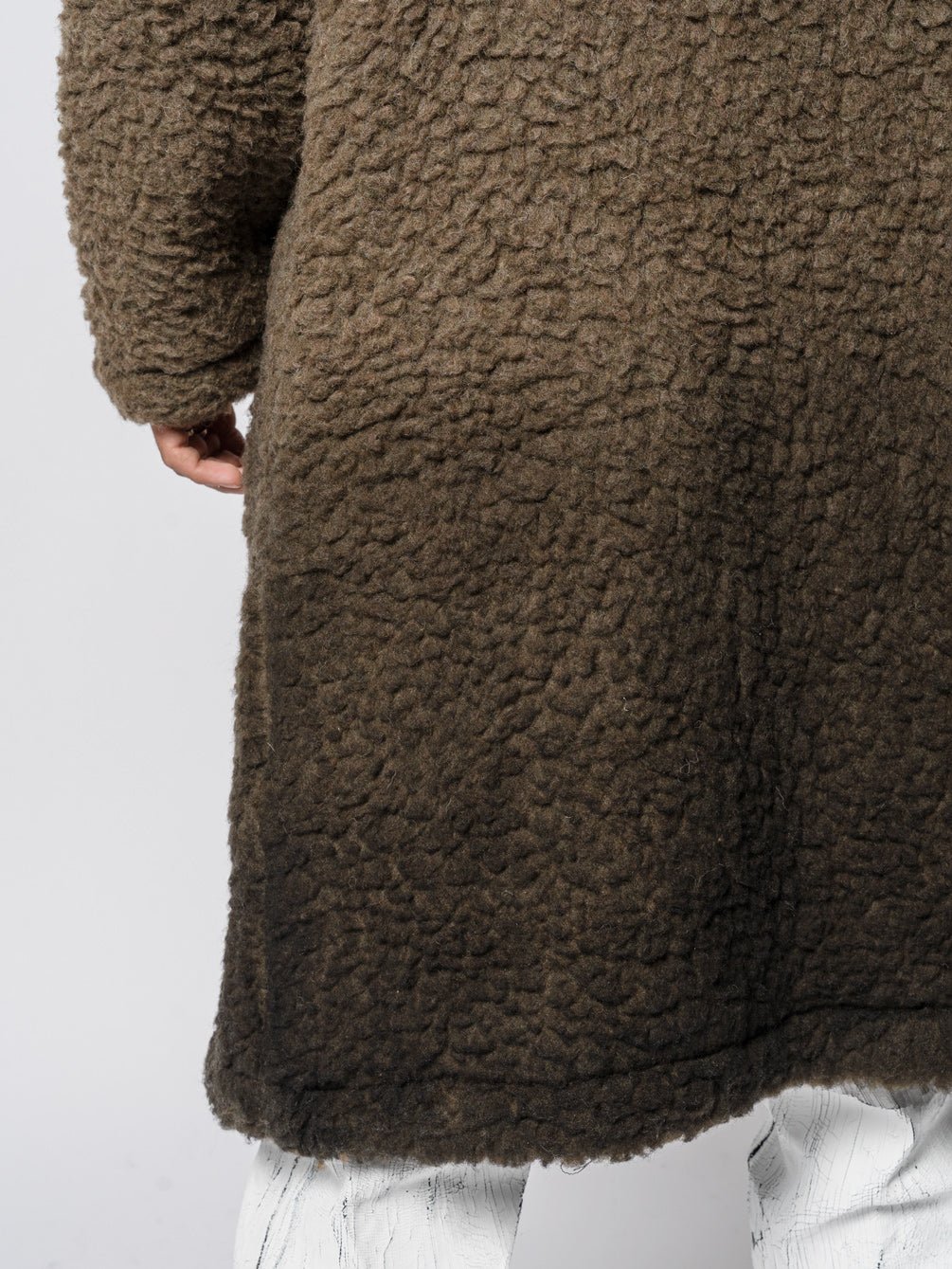 Hooded Bouclé Long Coat - by NOSTRA SANTISSIMA