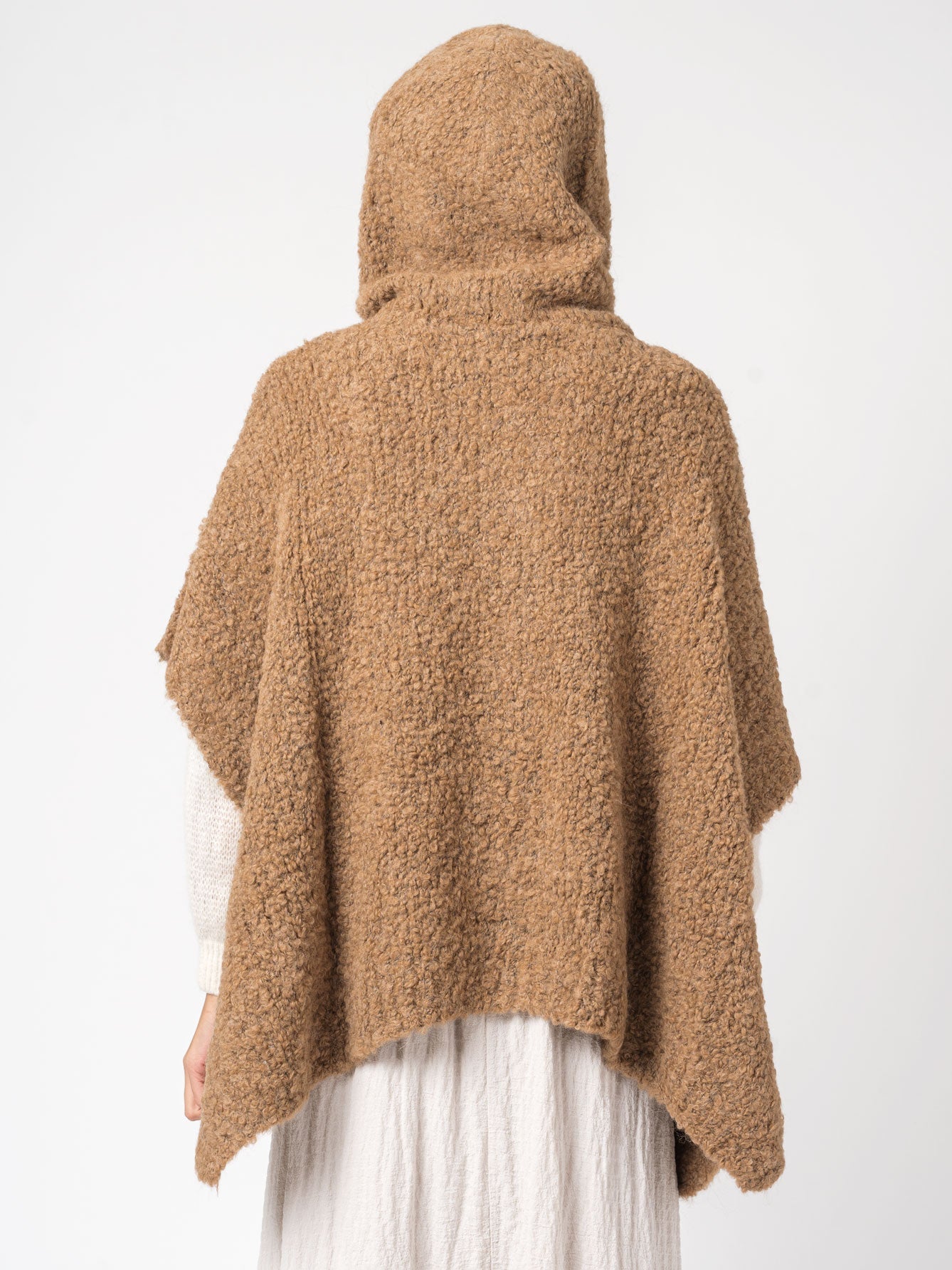 Hooded Knit Cape - by TANDEM