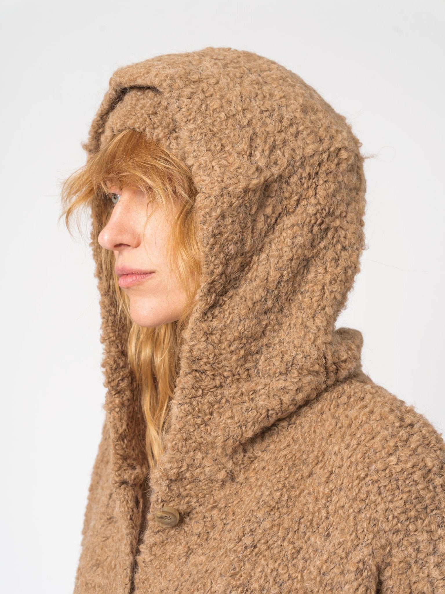 Hooded Knit Cape - by TANDEM