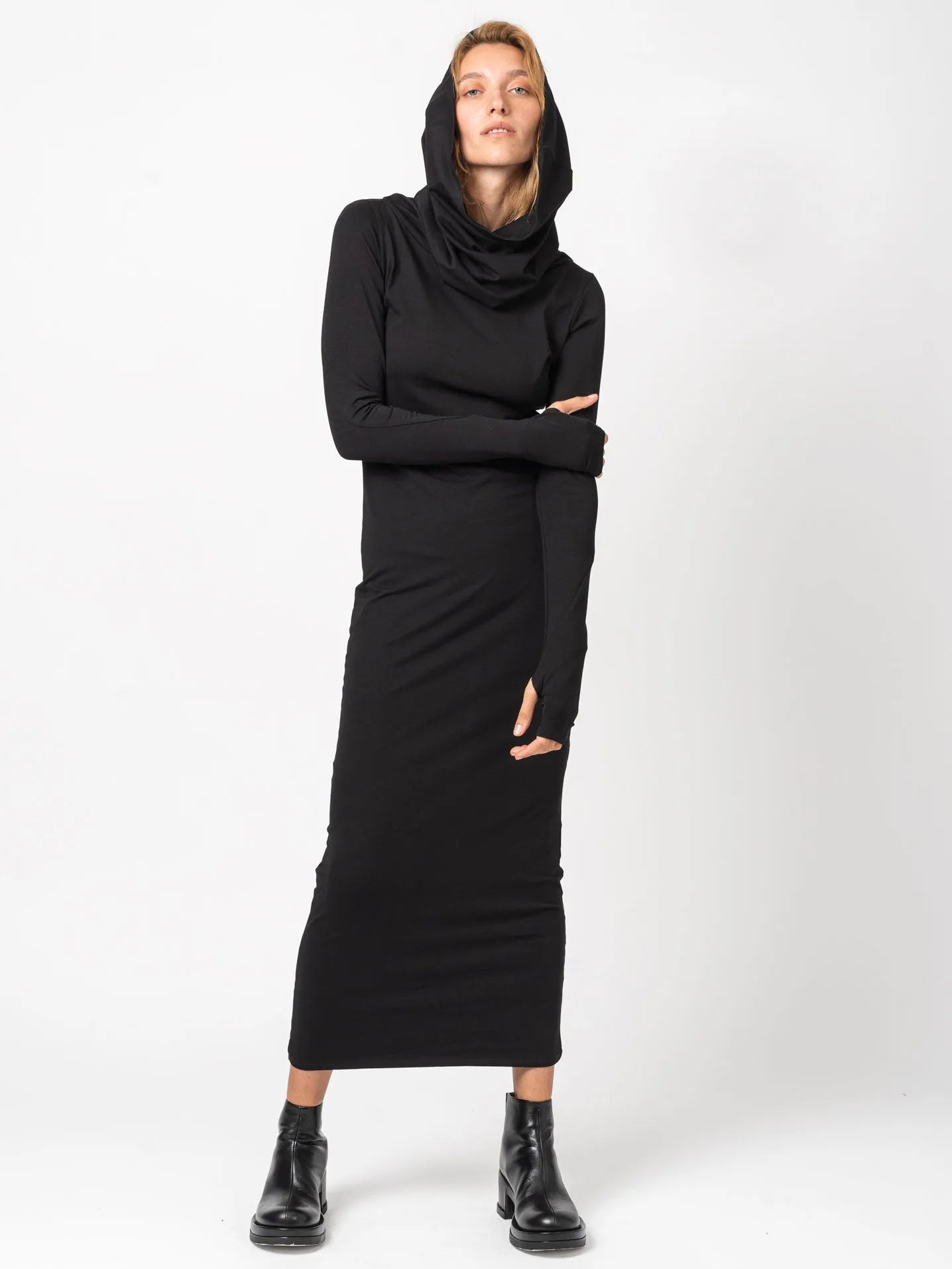 Hooded Midi Dress - by NOSTRA SANTISSIMA