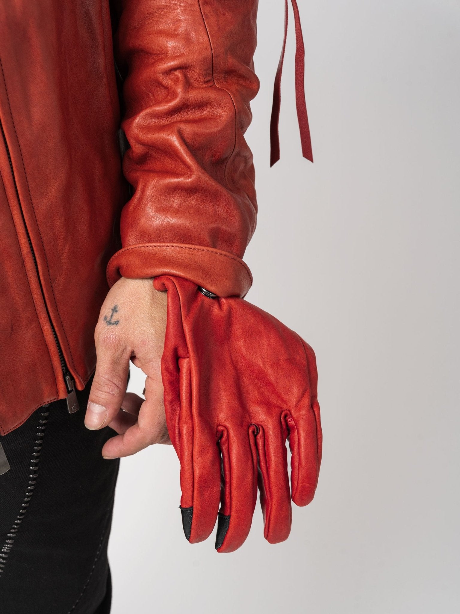 Horse Leather Dual - Zip High - Neck Jacket - by D.HYGEN