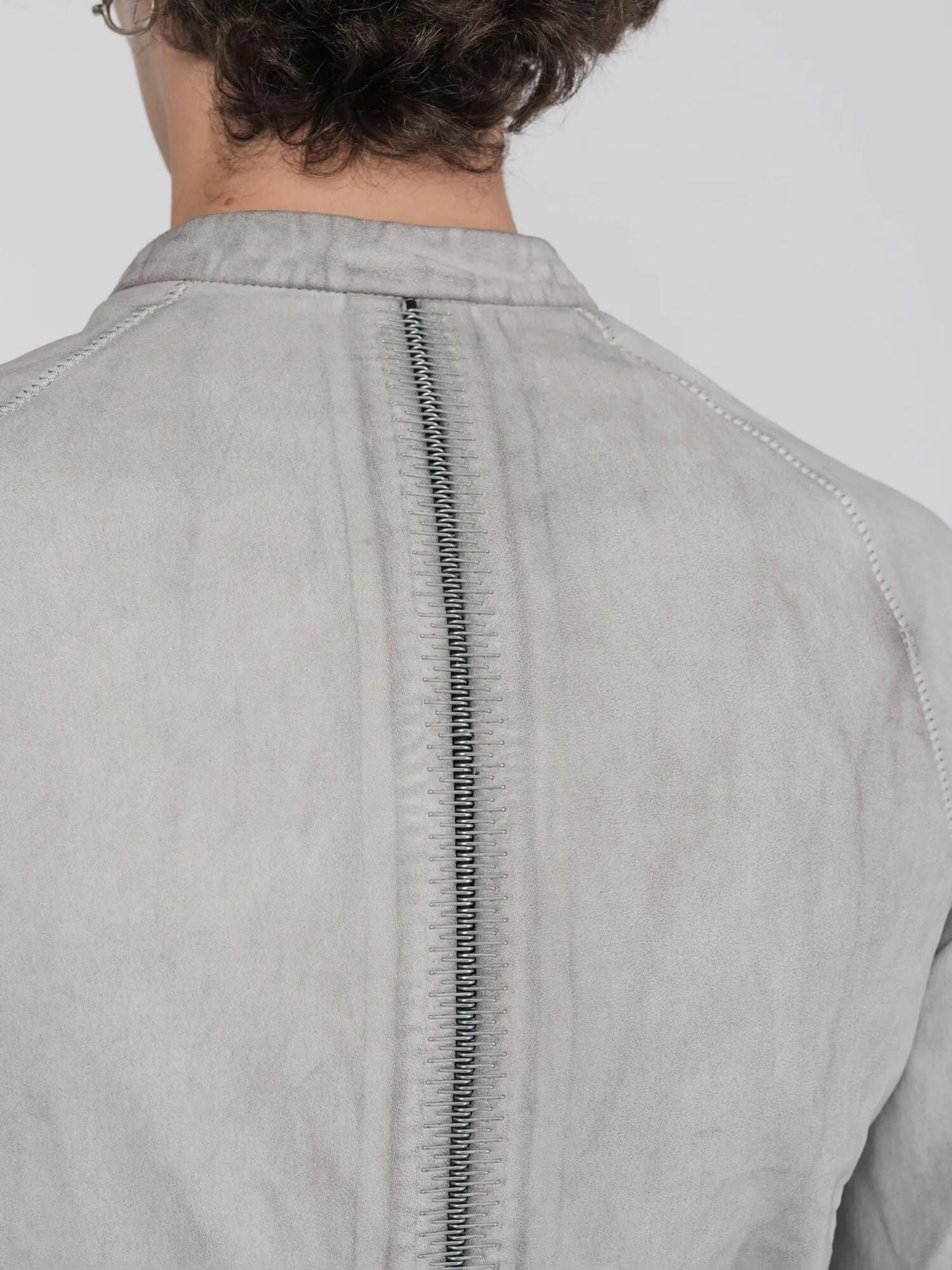 Isaac Sellam Arpenteur Hooded Jacket with Leather Trim - Grey - by ISAAC SELLAM
