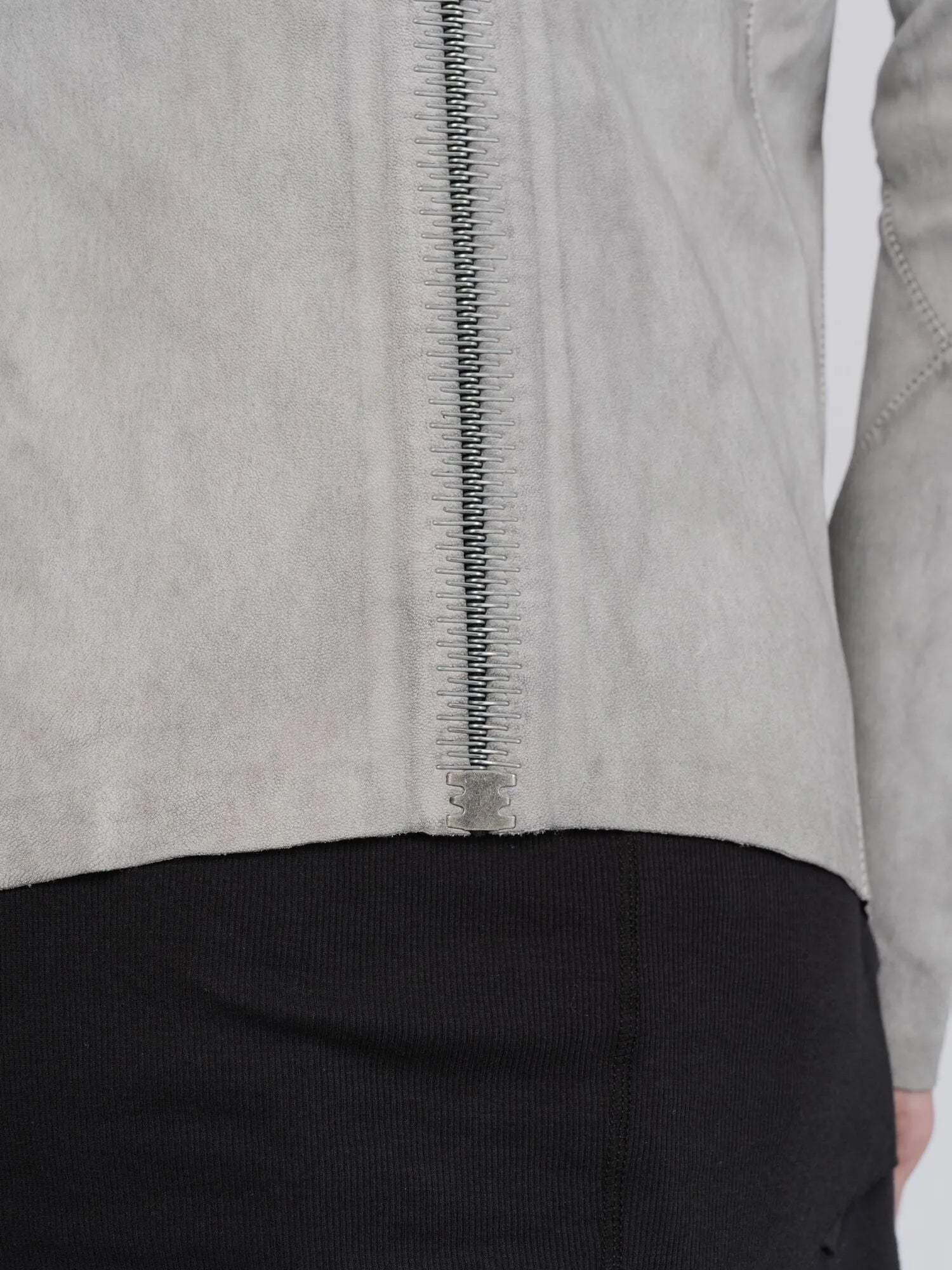Isaac Sellam Arpenteur Hooded Jacket with Leather Trim - Grey - by ISAAC SELLAM