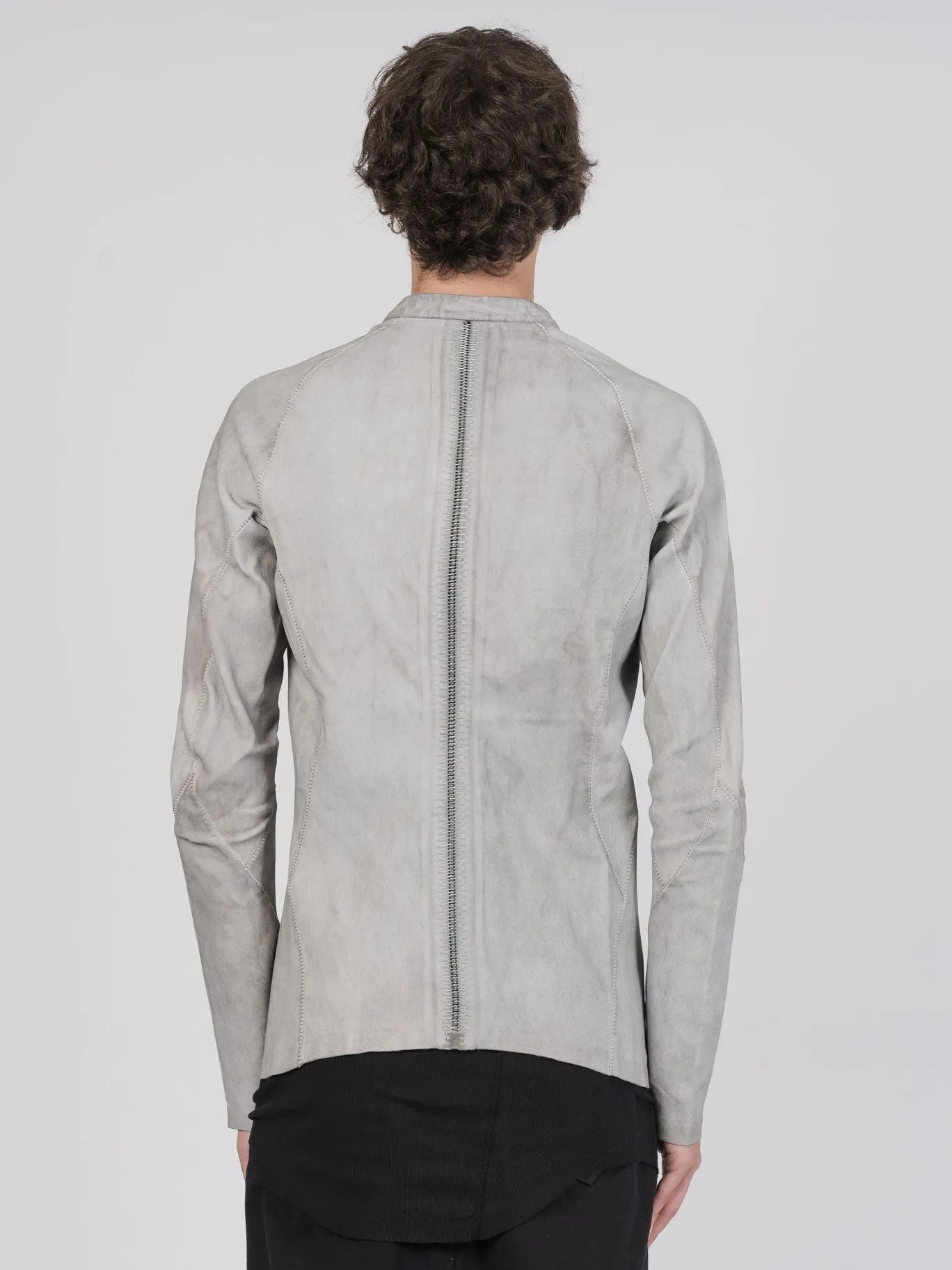 Isaac Sellam Arpenteur Hooded Jacket with Leather Trim - Grey - by ISAAC SELLAM