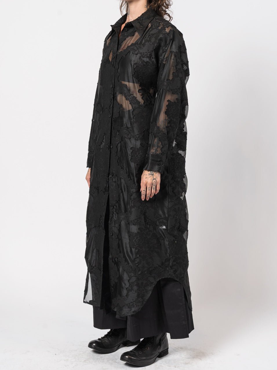 Jacquard Patchwork Long Jacket - by NOSTRA SANTISSIMA