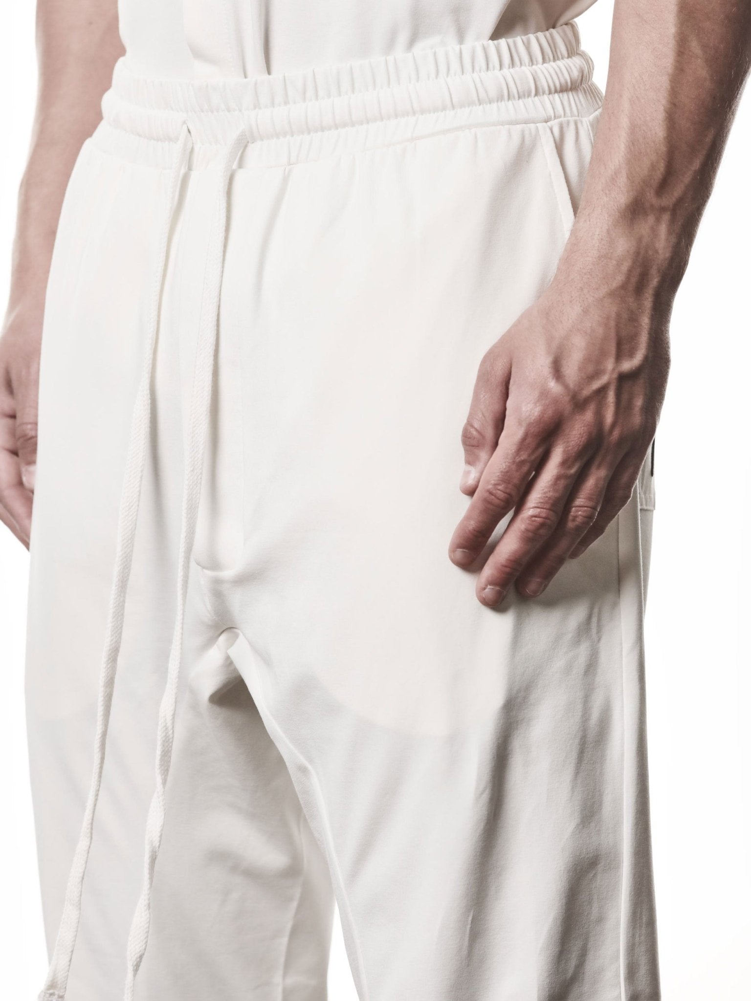Jersey Trousers in cream by THOM KROM - side view