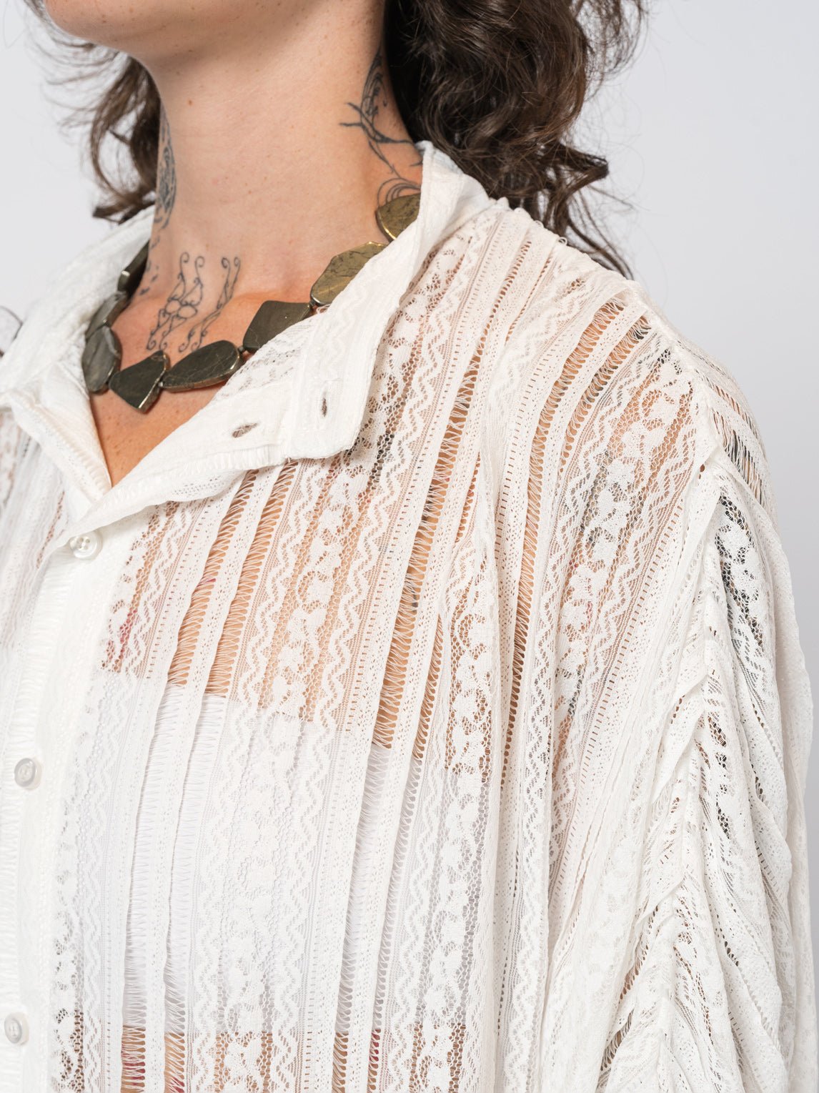 Lace Button - Up Shirt - by NOSTRA SANTISSIMA