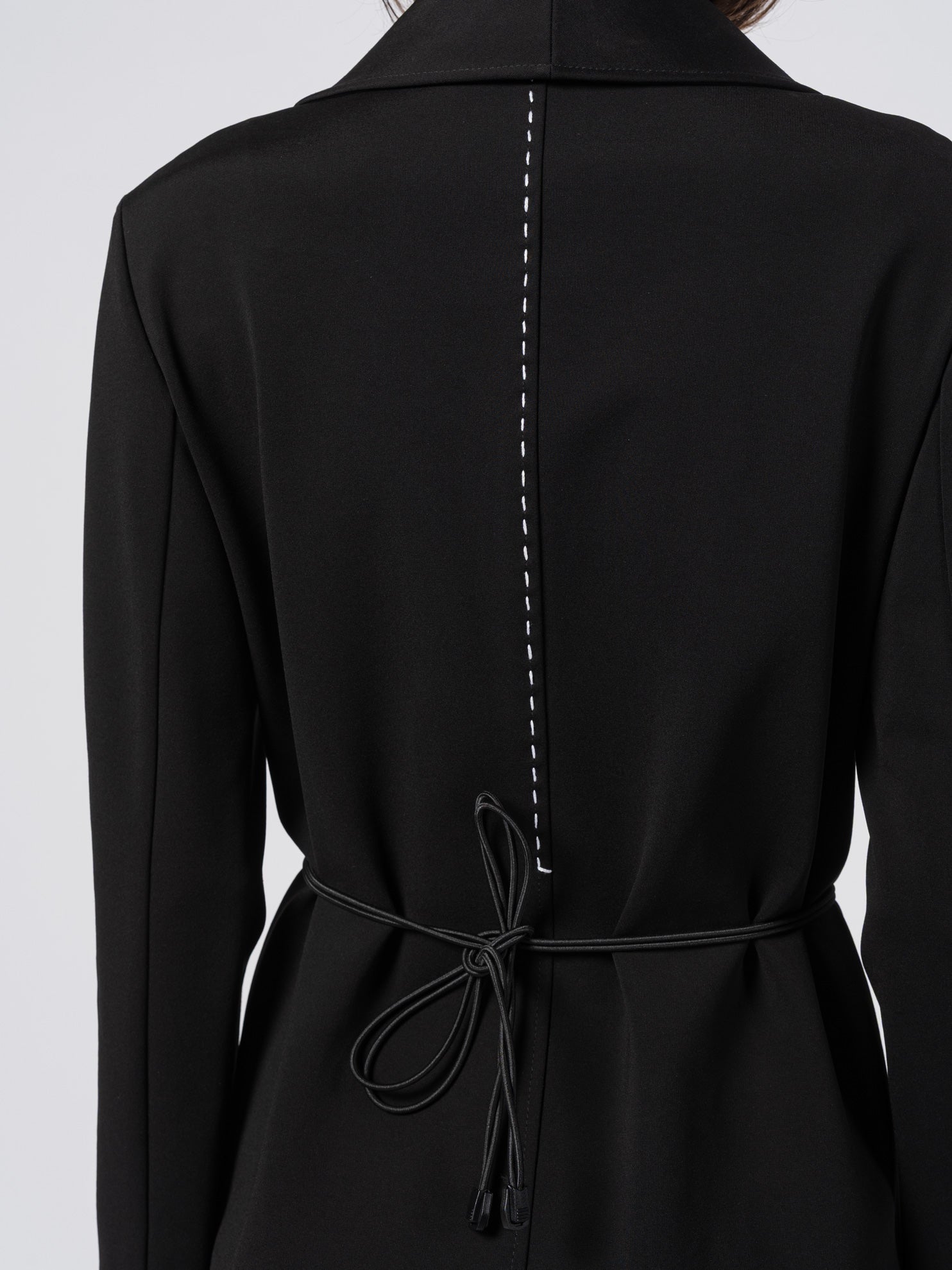 Lace - Up Tailored Long Coat - by SHARONA SHARVIT