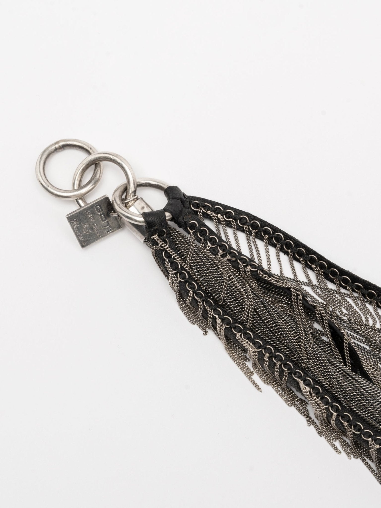 Layered Chain and Leather Necklace - by GOTI