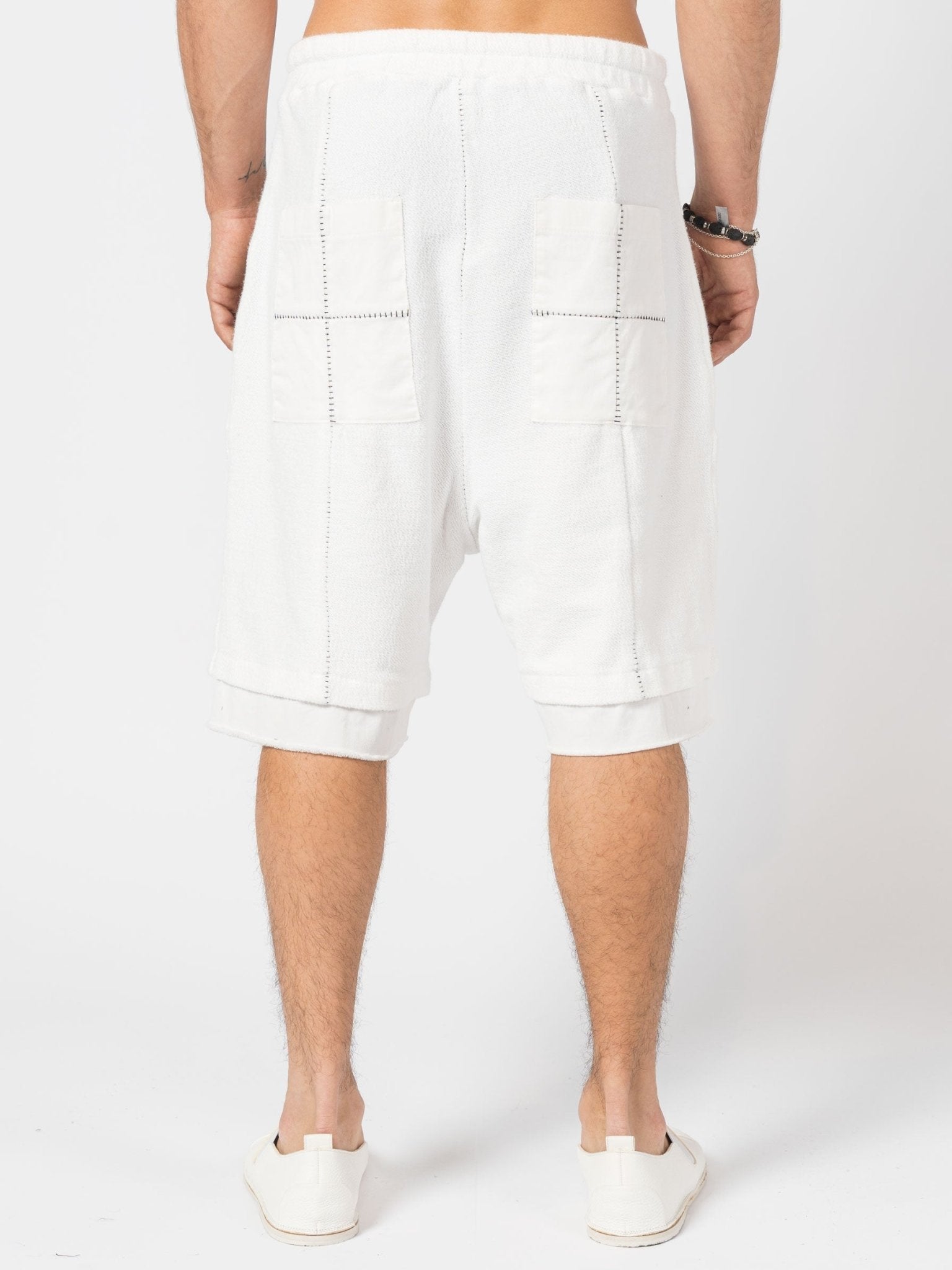 Layered Cotton Terry Shorts - by MD75