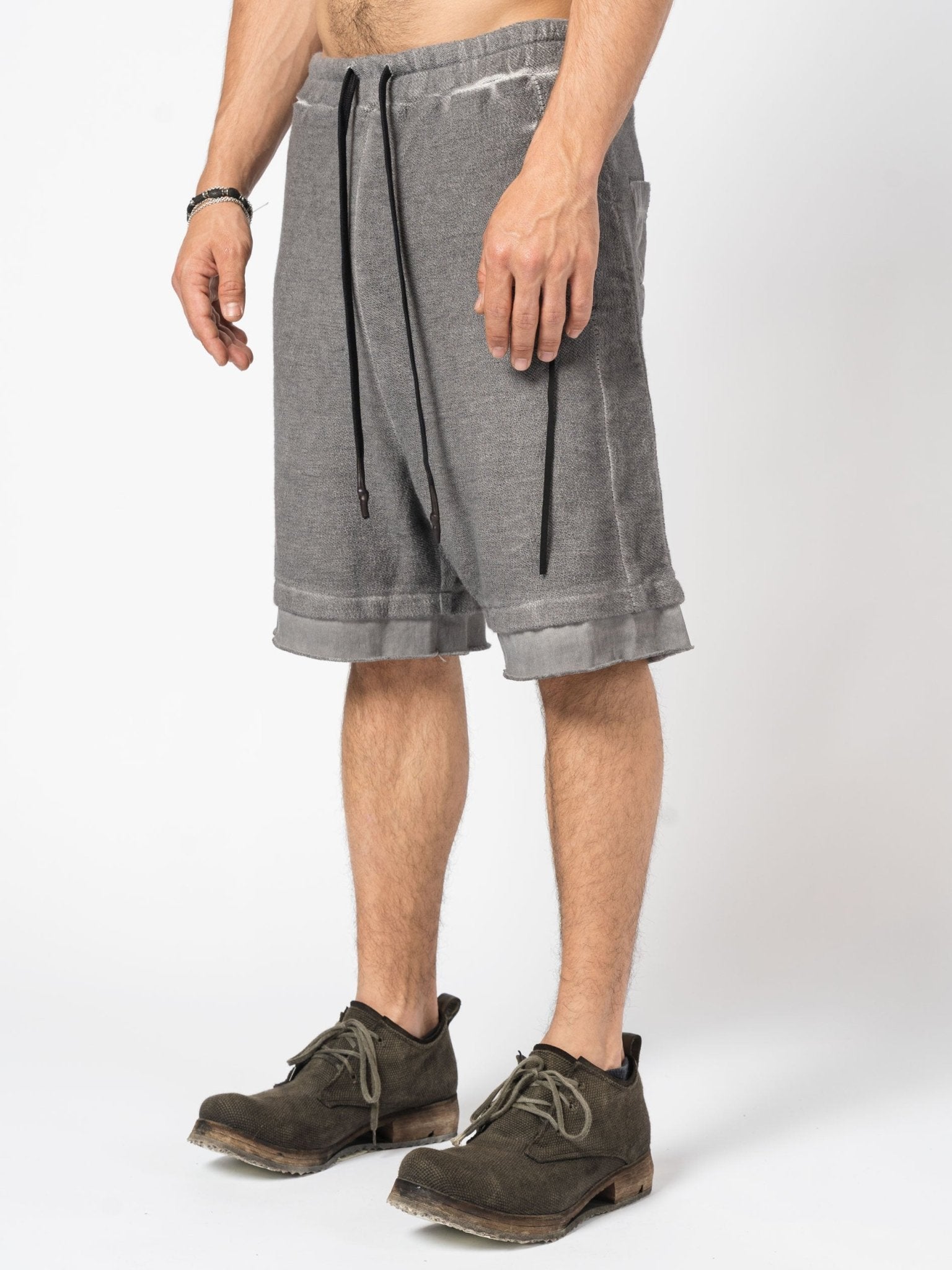 Layered Cotton Terry Shorts - by MD75