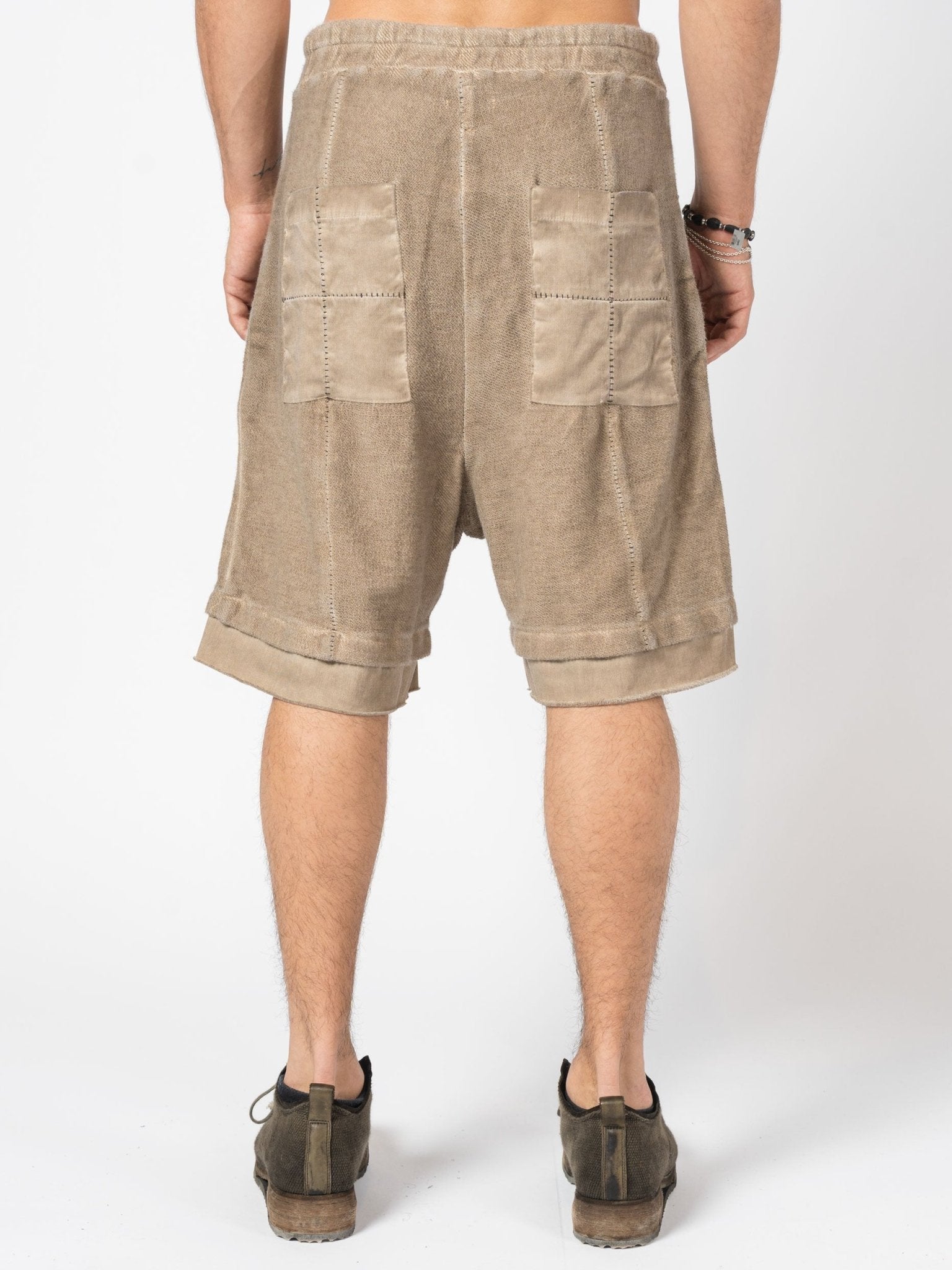 Layered Cotton Terry Shorts - by MD75