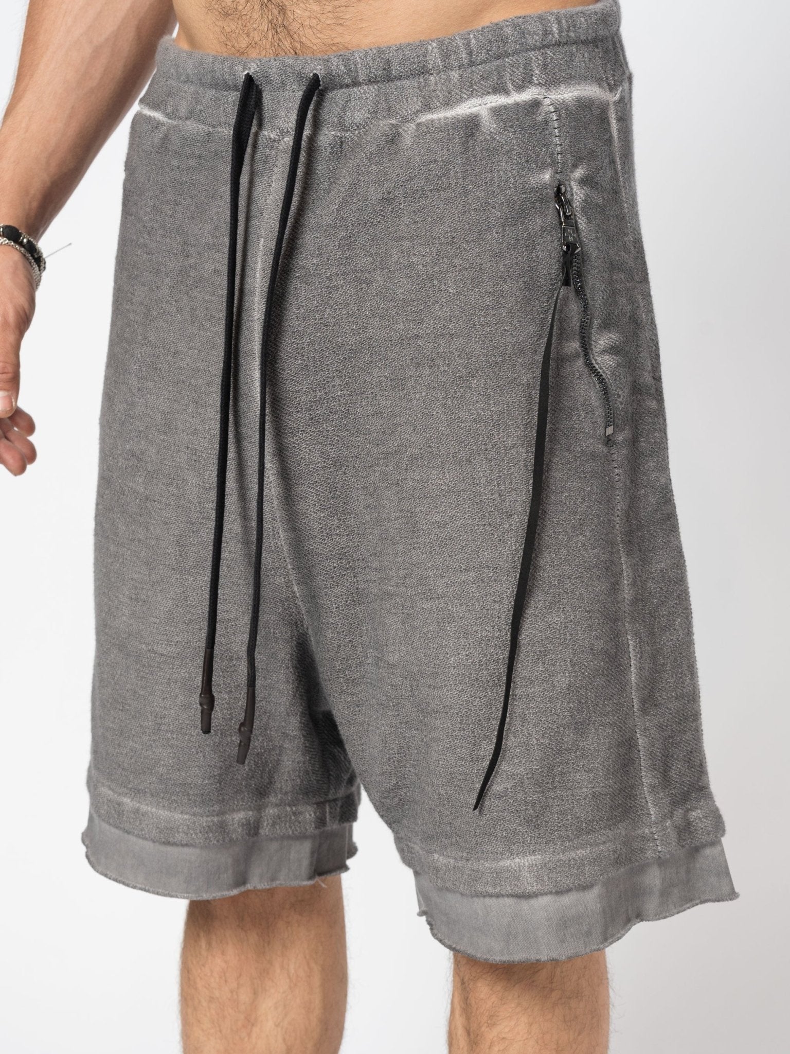 Layered Cotton Terry Shorts - by MD75