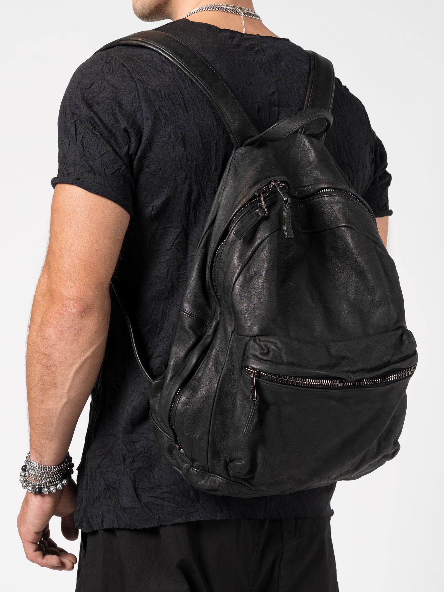 Leather Backpack - by GIORGIO BRATO