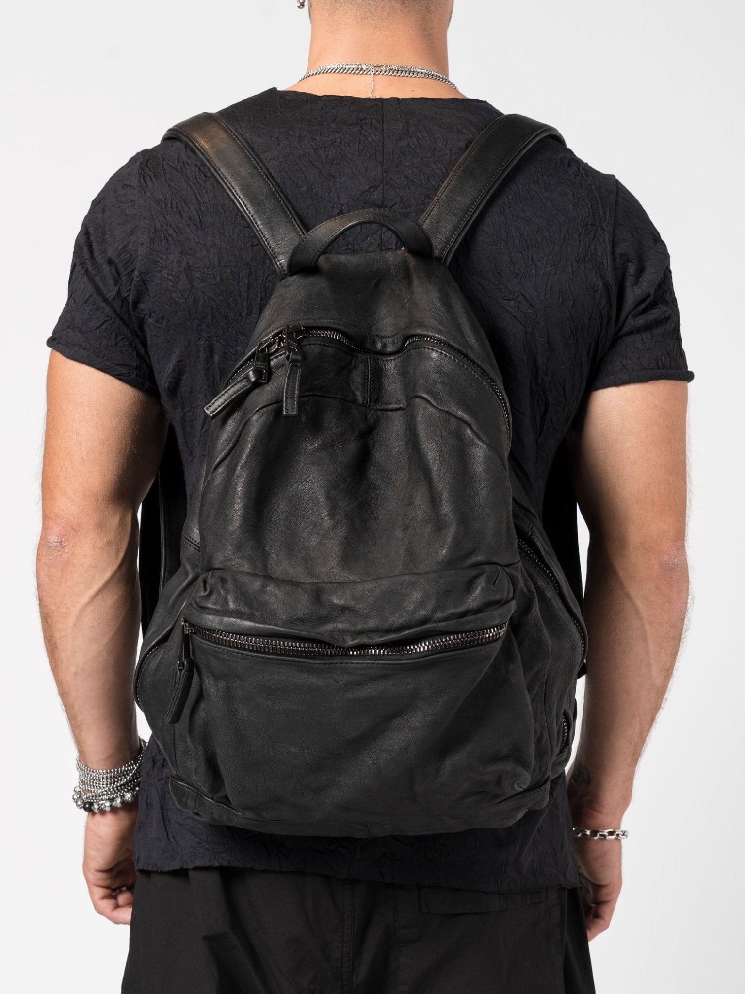 Leather Backpack - by GIORGIO BRATO