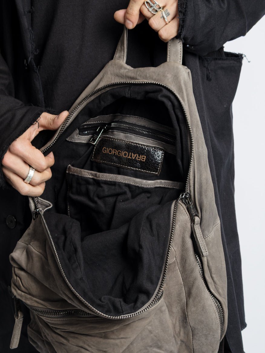 Leather Backpack - by GIORGIO BRATO