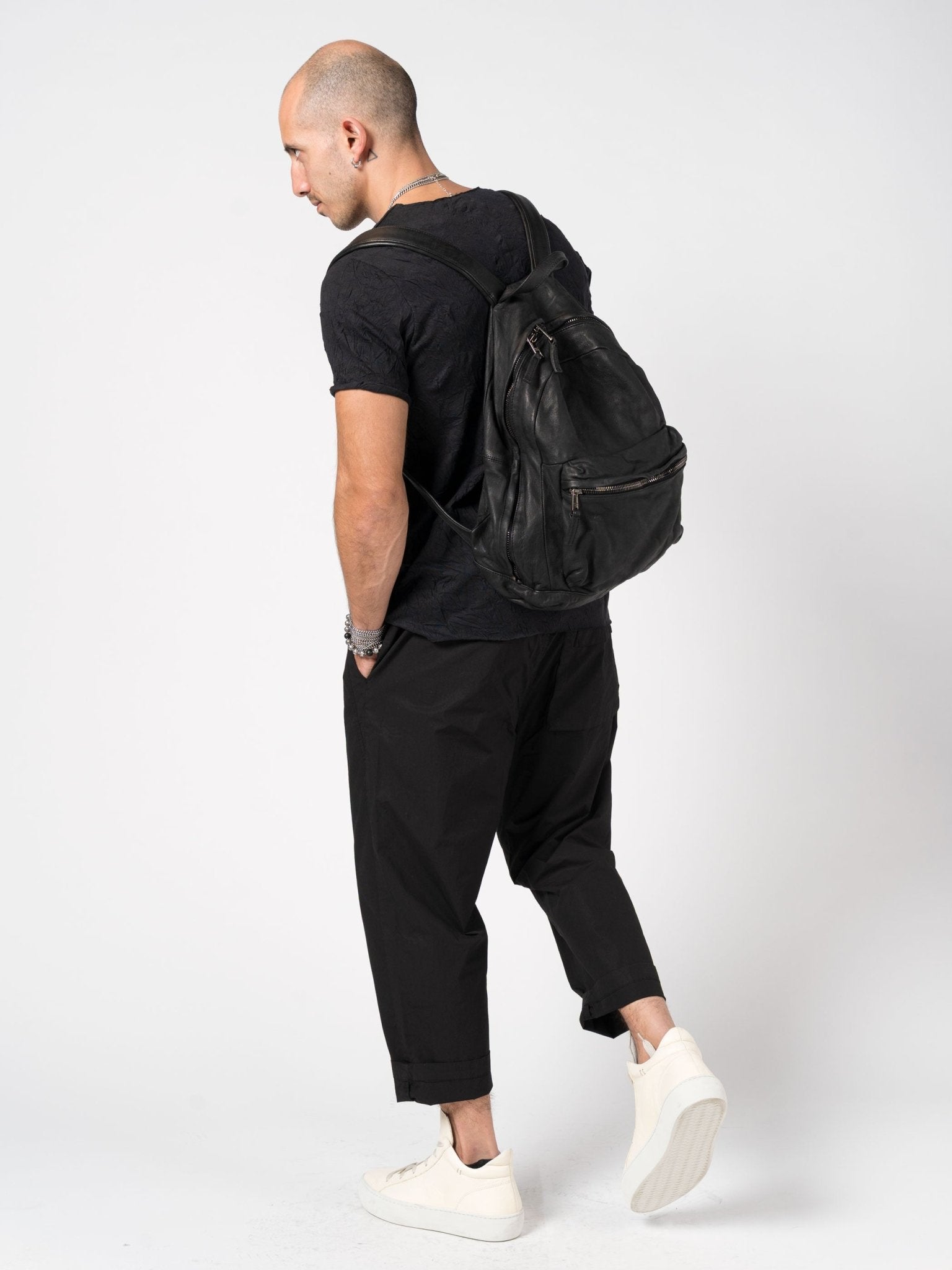 Leather Backpack - by GIORGIO BRATO