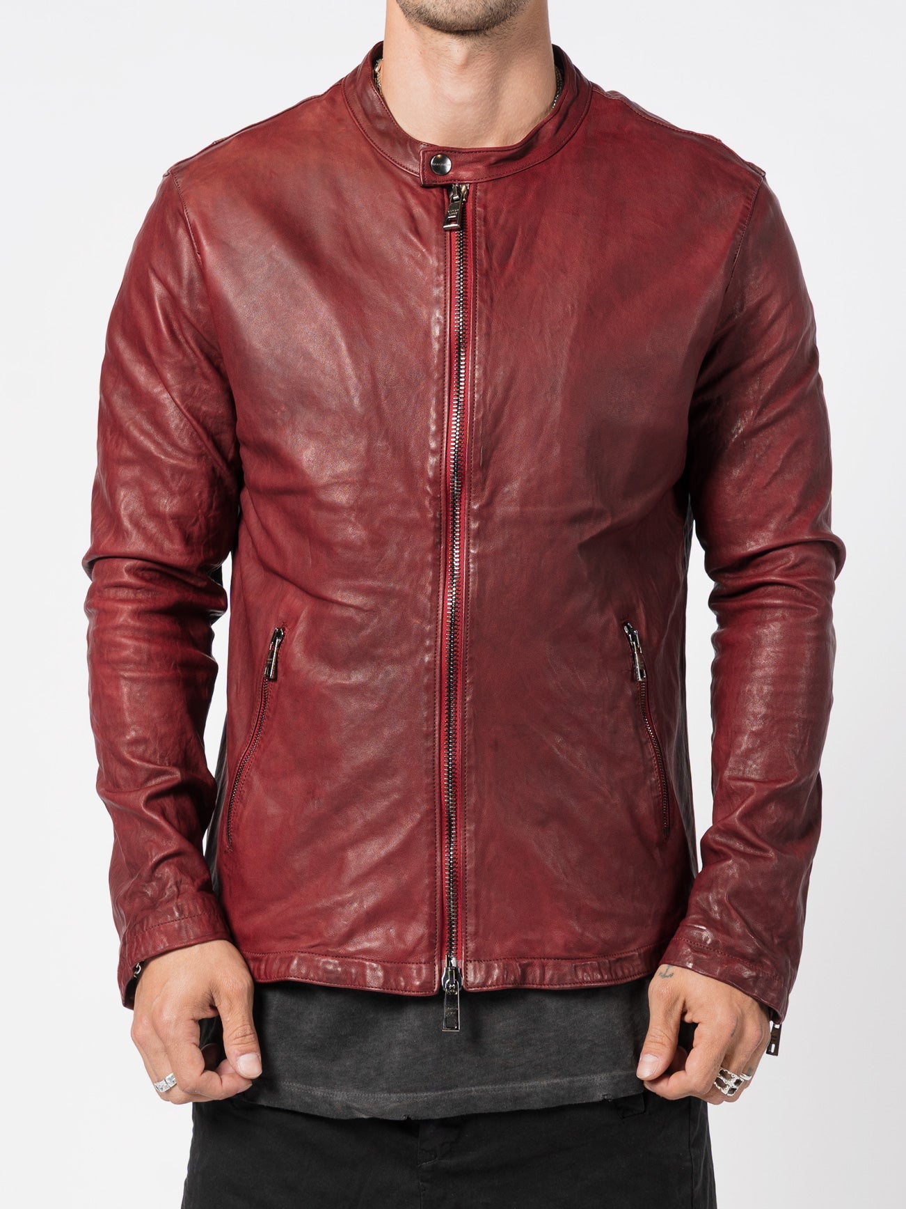 Leather Biker Jacket - by GIORGIO BRATO