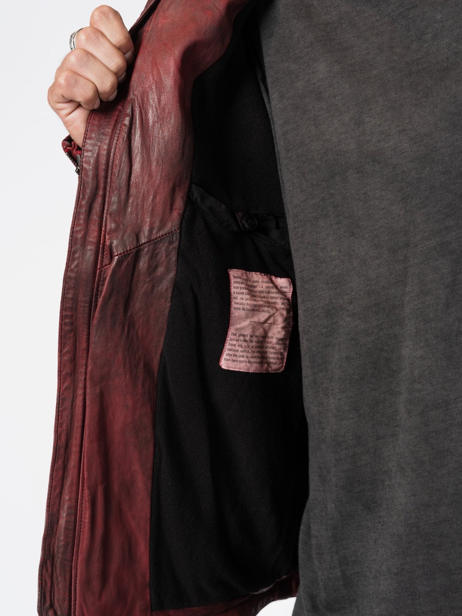 Leather Biker Jacket - by GIORGIO BRATO