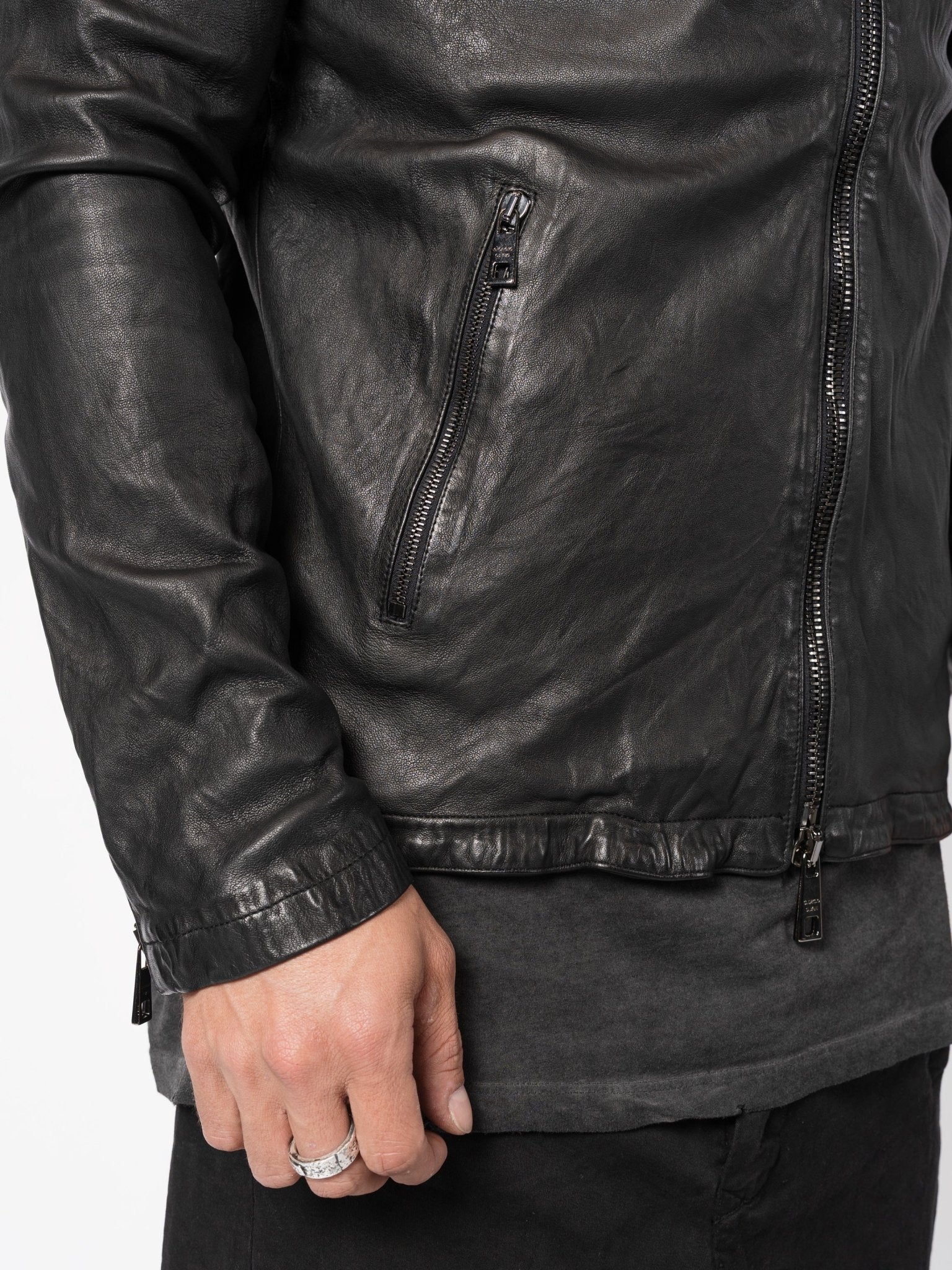 Leather Biker Jacket - by GIORGIO BRATO