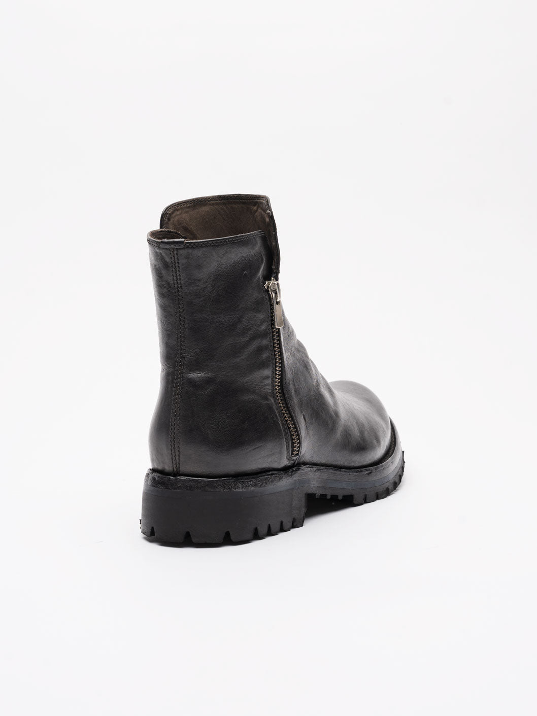 Leather Boots with Zipper - by OFFICINE CREATIVE