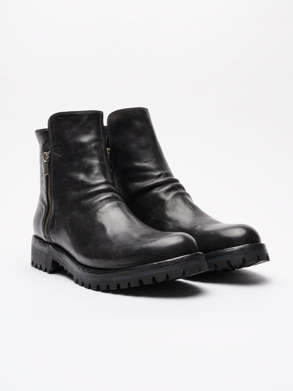 Leather Boots with Zipper - by OFFICINE CREATIVE