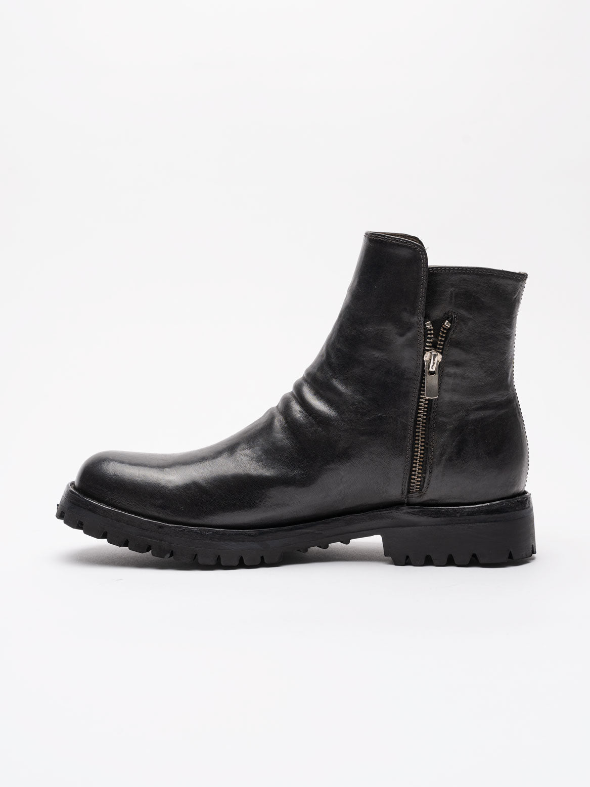 Leather Boots with Zipper - by OFFICINE CREATIVE