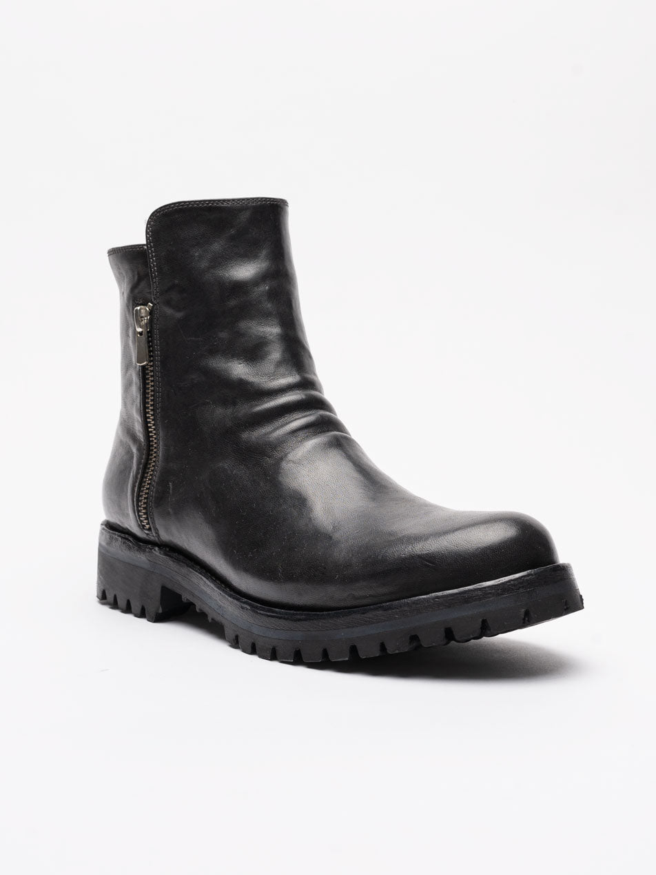 Leather Boots with Zipper - by OFFICINE CREATIVE