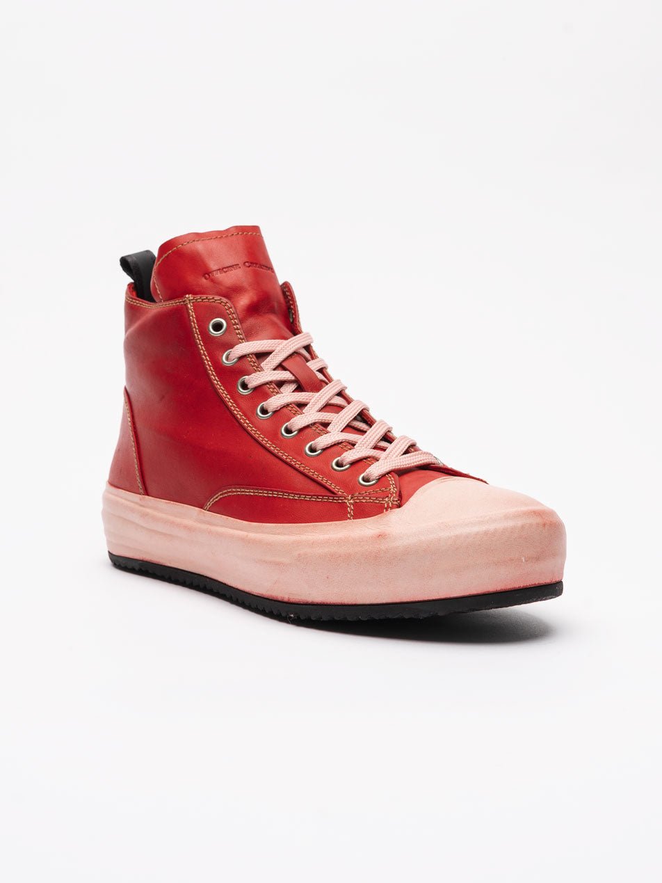 Leather High Top Sneakers - by OFFICINE CREATIVE