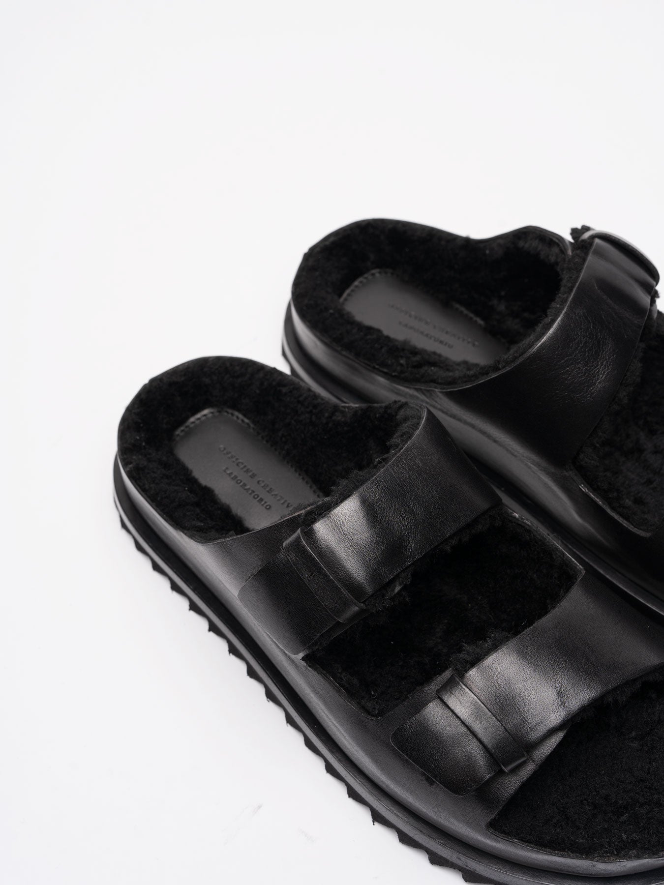 Leather Slide Sandals - by OFFICINE CREATIVE